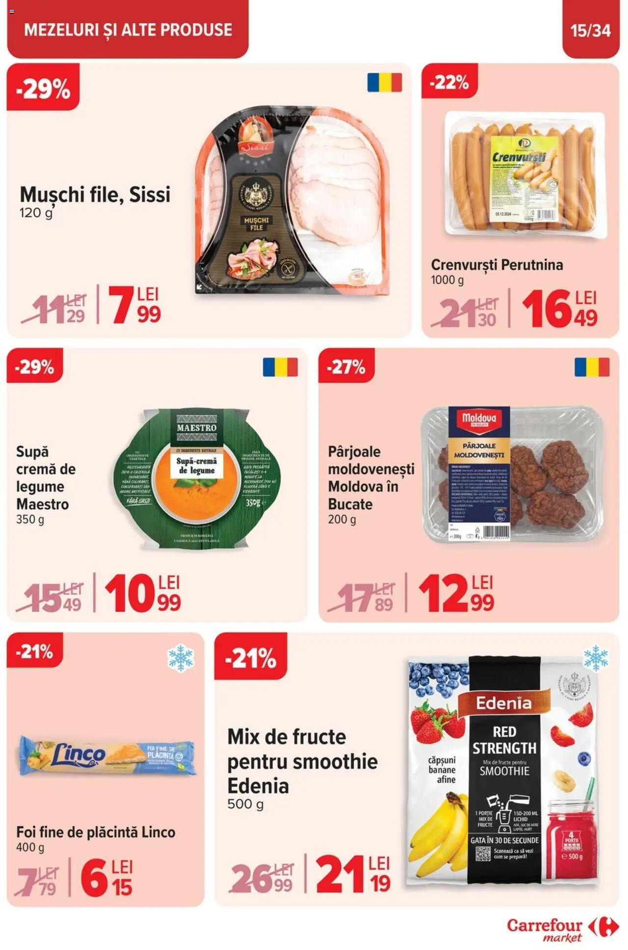 Catalog Carrefour 23 Aprilie - 6 Mai 2025 | Pagina 15 | Produse: Crenvurști, Banane, Căpșuni, Fructe
