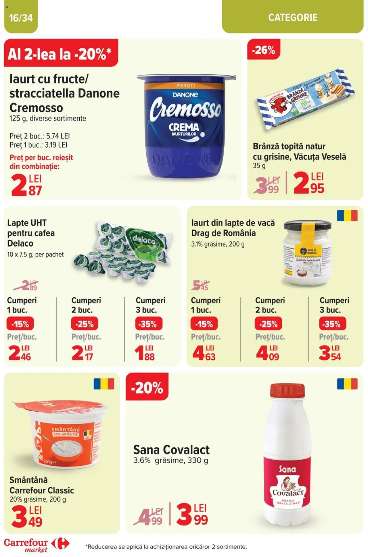 Catalog Carrefour 23 Aprilie - 6 Mai 2025 | Pagina 16 | Produse: Lapte, Brânză, Cremă, Smântână