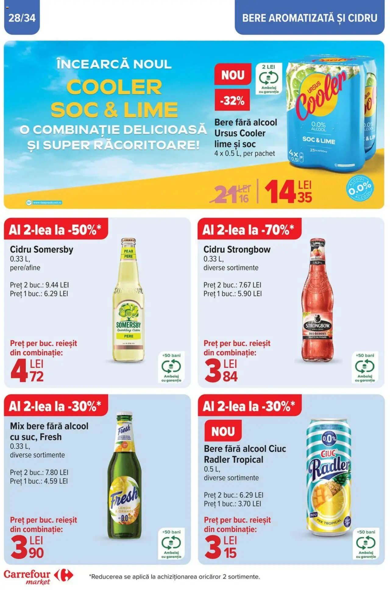 Catalog Carrefour 23 Aprilie - 6 Mai 2025 | Pagina 28 | Produse: Lime, Bere, Fructe