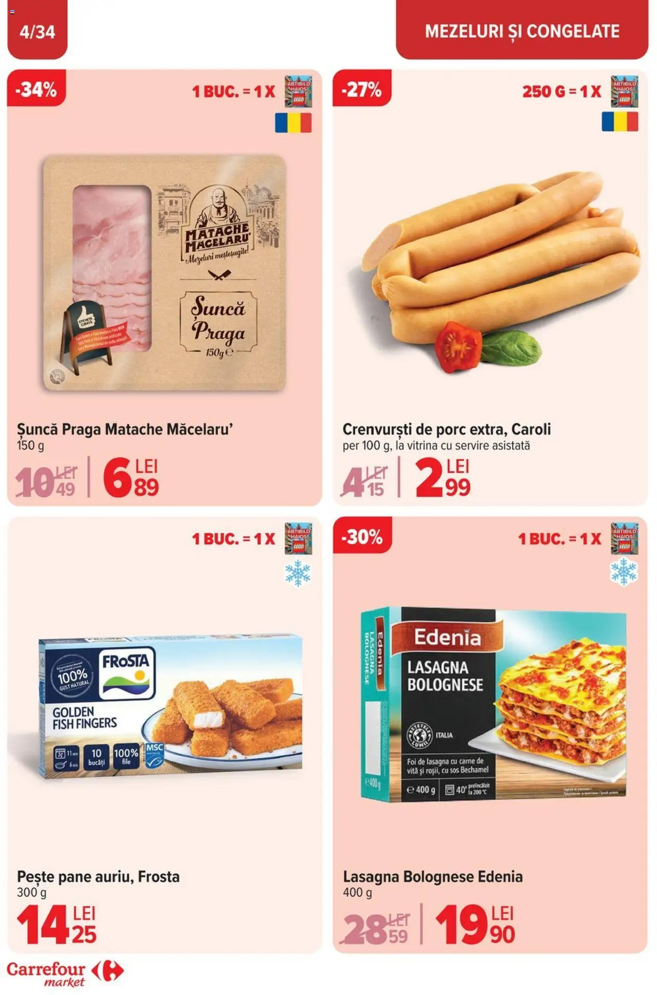 Catalog Carrefour 23 Aprilie - 6 Mai 2025 | Pagina 4 | Produse: Lasagna, Șuncă, Pește, Sos
