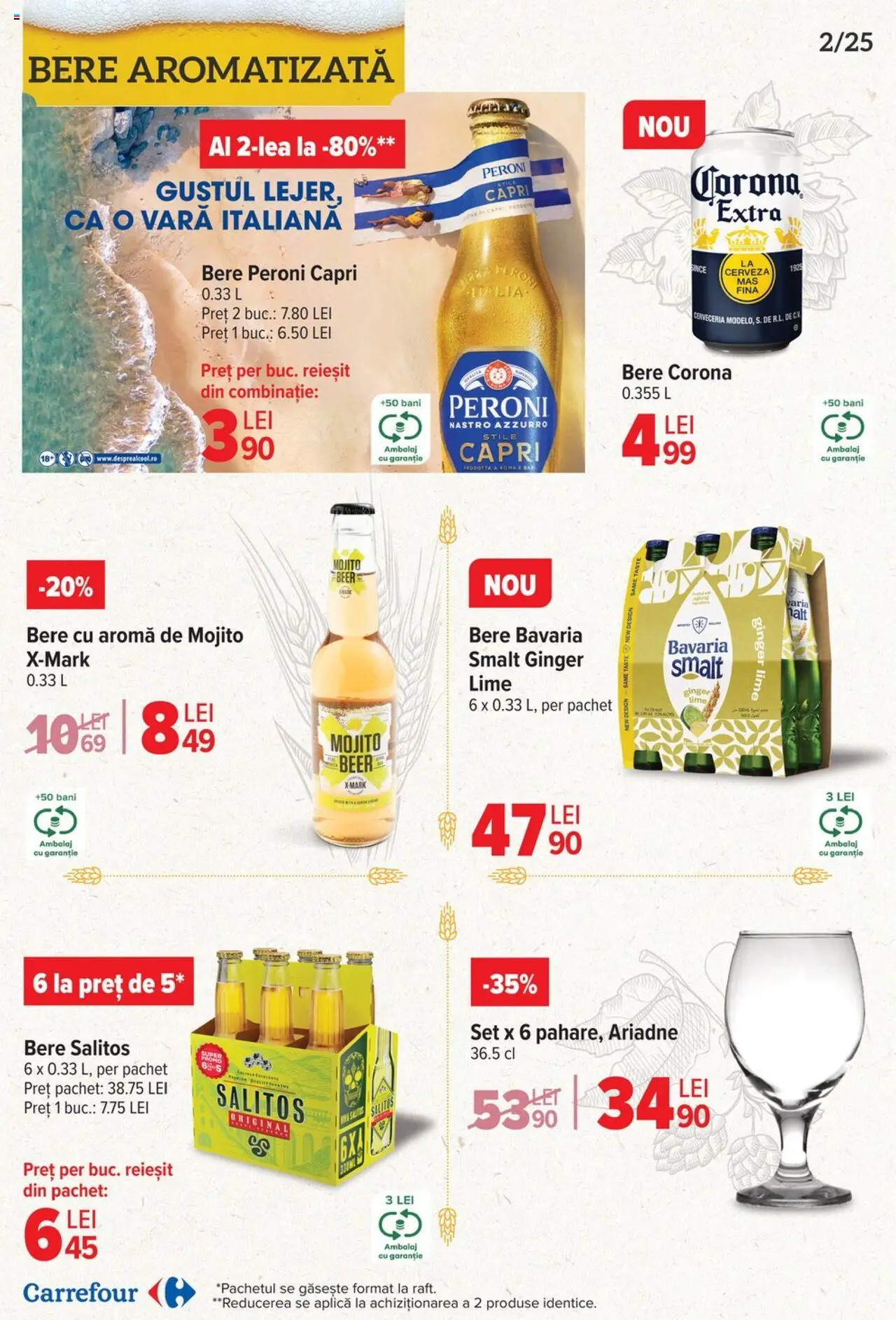 Catalog Carrefour 23 Aprilie - 6 Mai 2025 | Pagina 2 | Produse: Lime, Bere