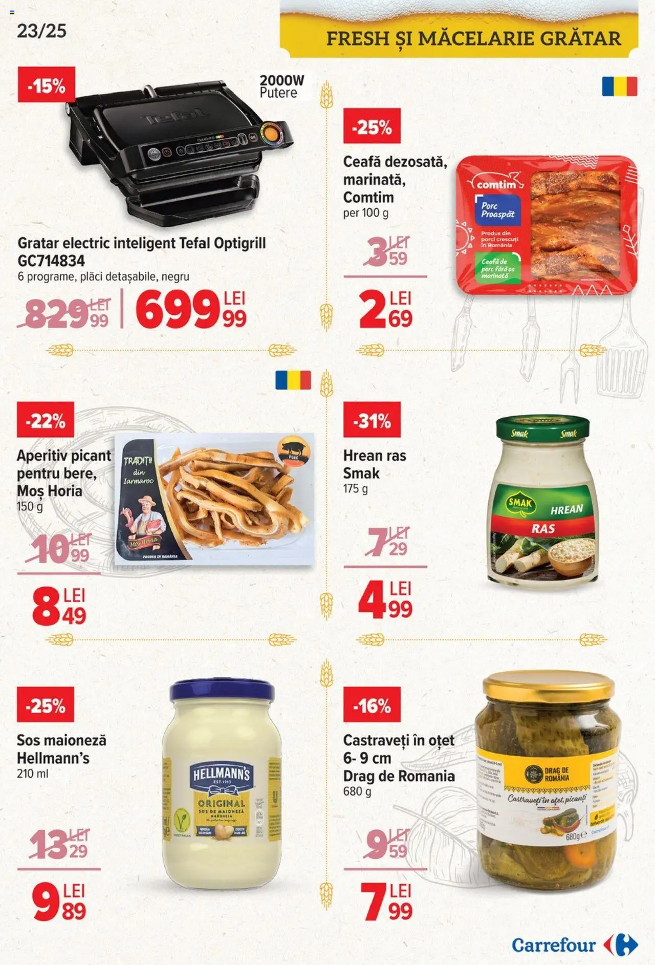 Catalog Carrefour 23 Aprilie - 6 Mai 2025 | Pagina 23 | Produse: Grătar, Oțet, Castraveți, Maioneză