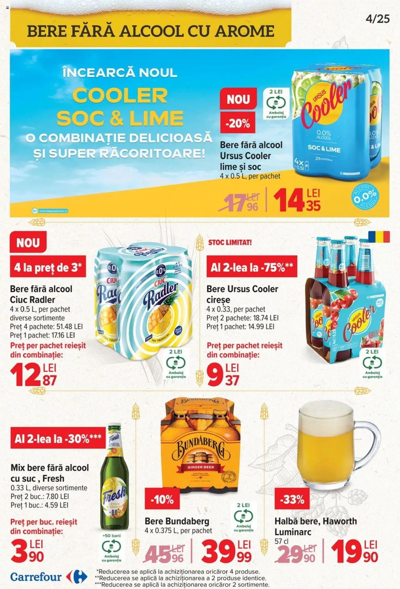 Catalog Carrefour 23 Aprilie - 6 Mai 2025 | Pagina 4 | Produse: Lime, Bere, Cireșe