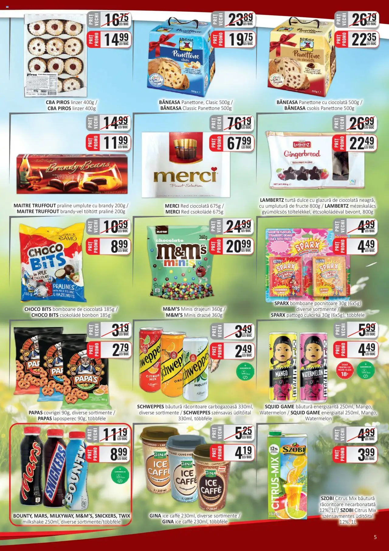 Catalog CBA 16 - 30 Aprilie 2025 | Pagina 5 | Produse: Praline, Ciocolată, Băutură energizantă, Fructe