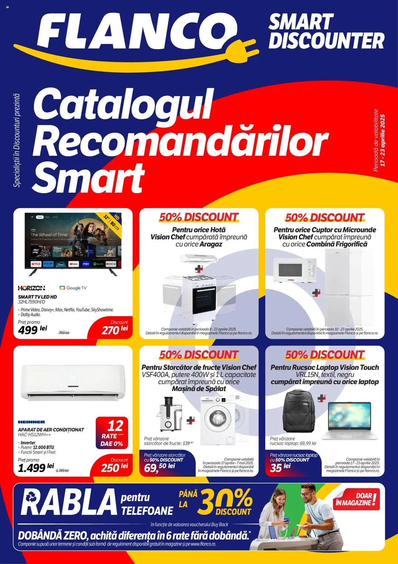 Catalog Flanco 17 - 23 Aprilie 2025 | Pagina 1 | Produse: Mașină De Spălat, Aragaz, Aer Condiționat, Babak