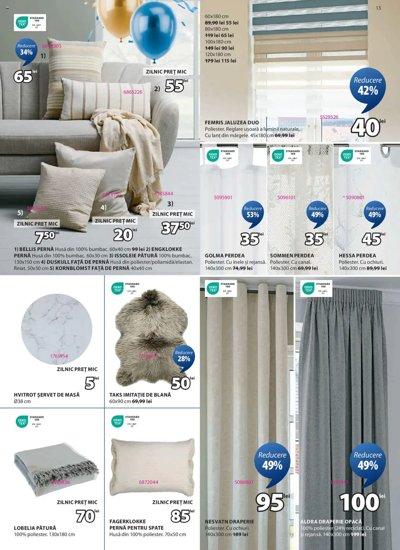 Catalog JYSK 17 Aprilie - 5 Mai 2025 | Pagina 13 | Produse: Pernă, Pătură, Masă, Față de pernă