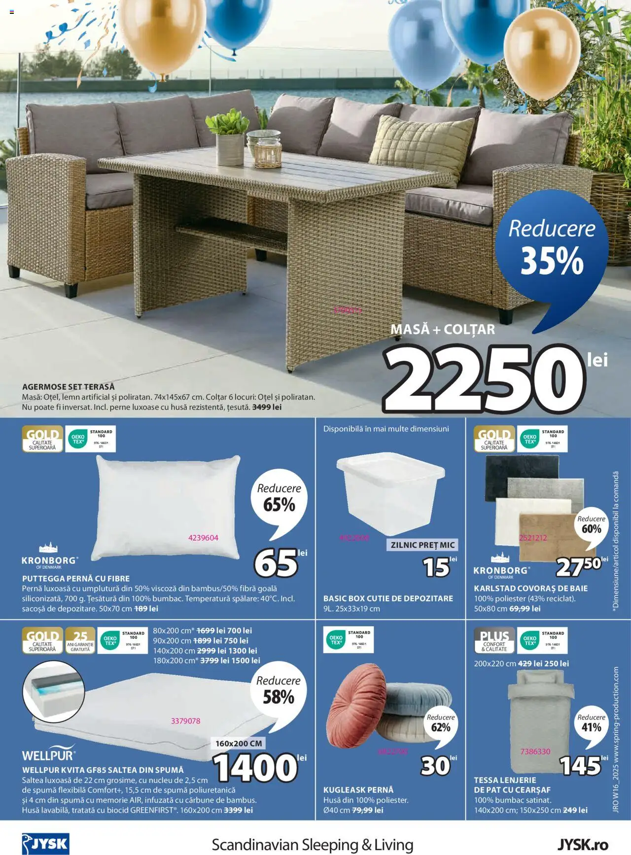 Catalog JYSK 17 Aprilie - 5 Mai 2025 | Pagina 16 | Produse: Saltea, Pernă, Masă, Covoraș de baie