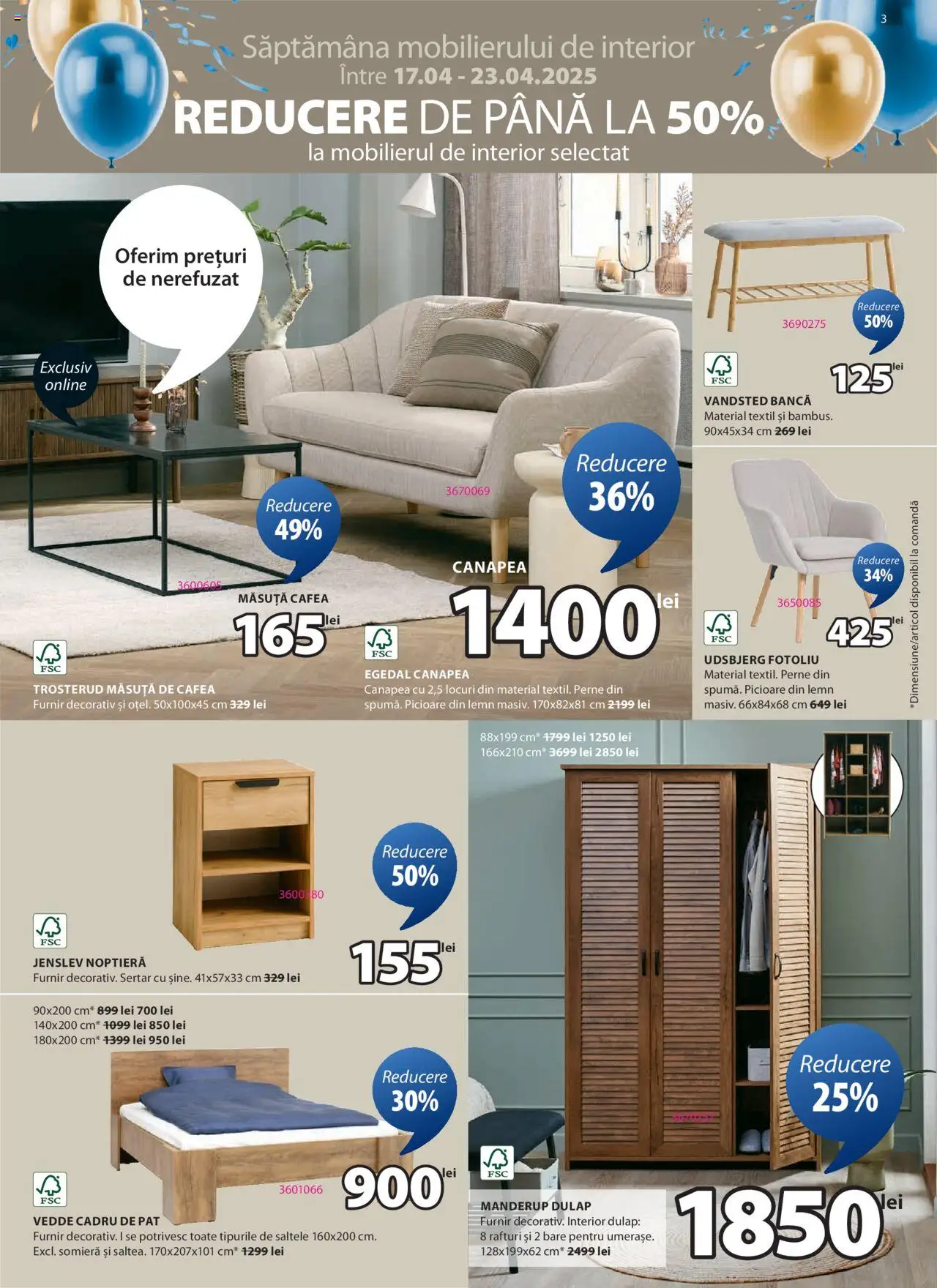 Catalog JYSK 17 Aprilie - 5 Mai 2025 | Pagina 3 | Produse: Fotoliu, Canapea, Măsuță de cafea, Cafea
