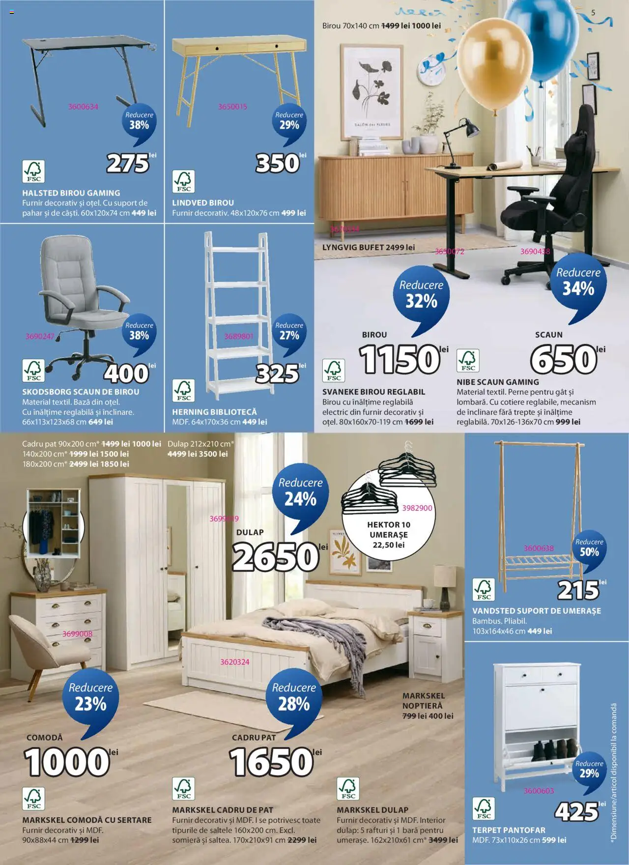 Catalog JYSK 17 Aprilie - 5 Mai 2025 | Pagina 5 | Produse: Scaun gaming, Pantofar, Bufet, Scaun de birou