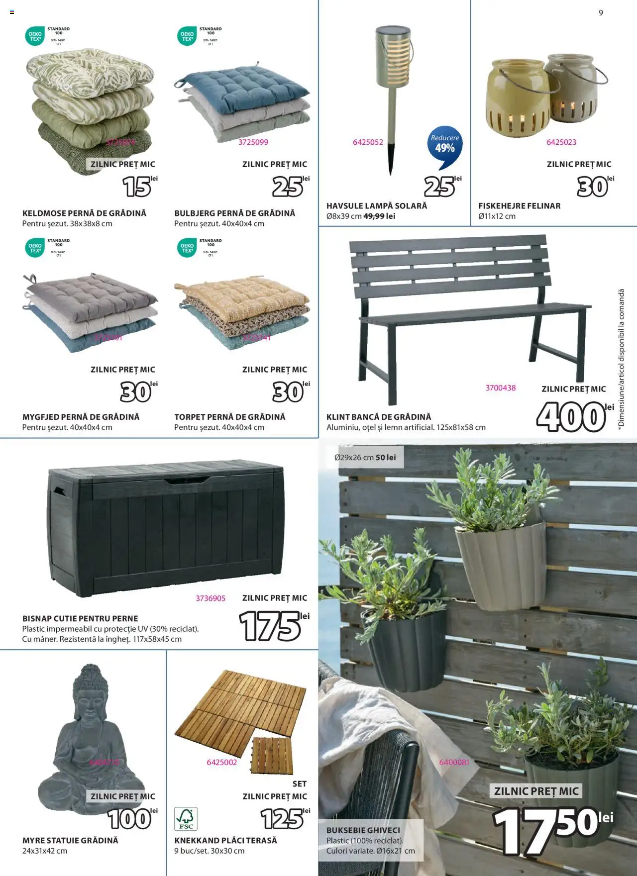 Catalog JYSK 17 Aprilie - 5 Mai 2025 | Pagina 9 | Produse: Pernă, Cutie, Ghiveci, Bancă