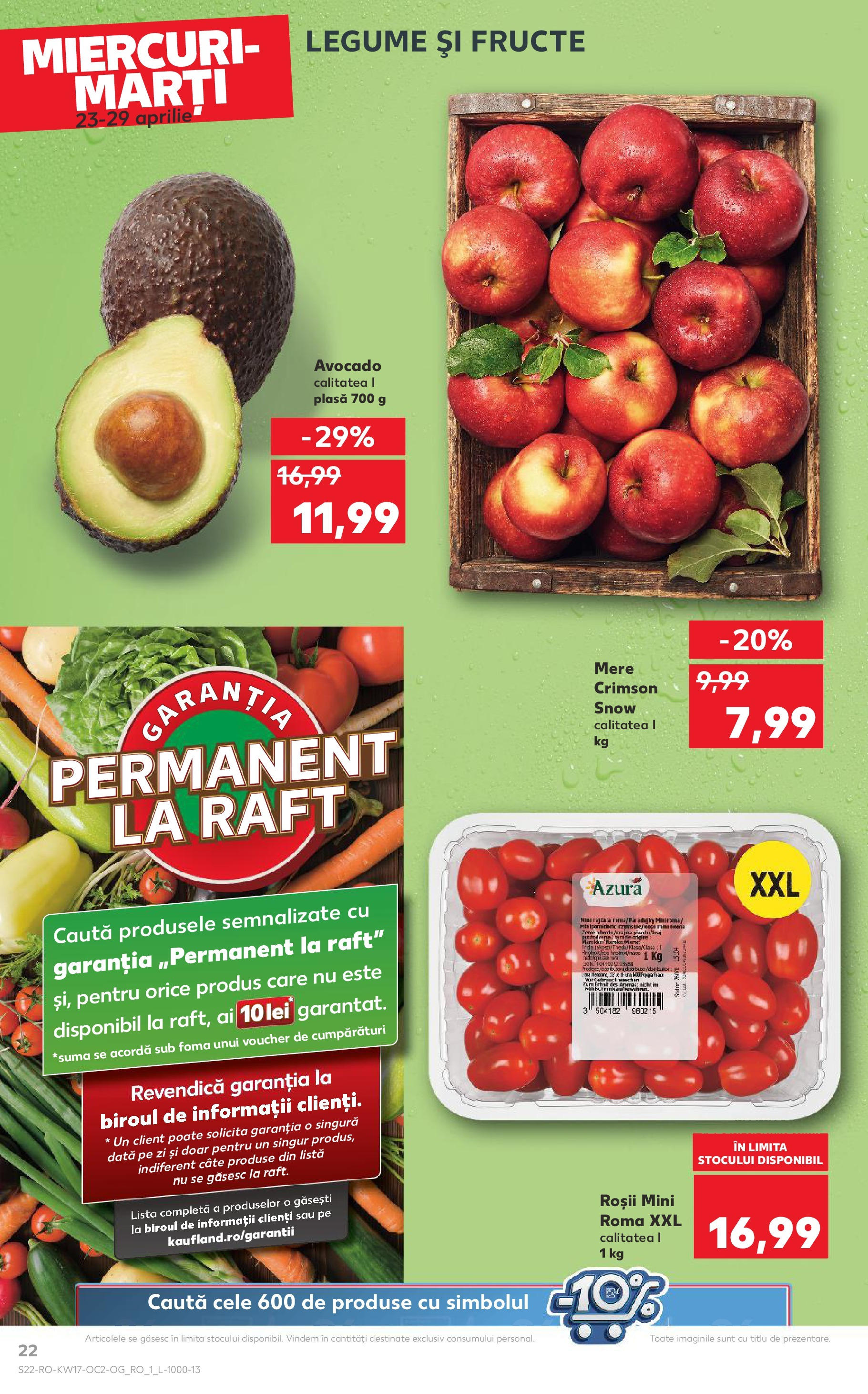 Catalog Kaufland 23 - 29 Aprilie 2025 | Pagina 22 | Produse: Raft, Mere, Roșii, Legume