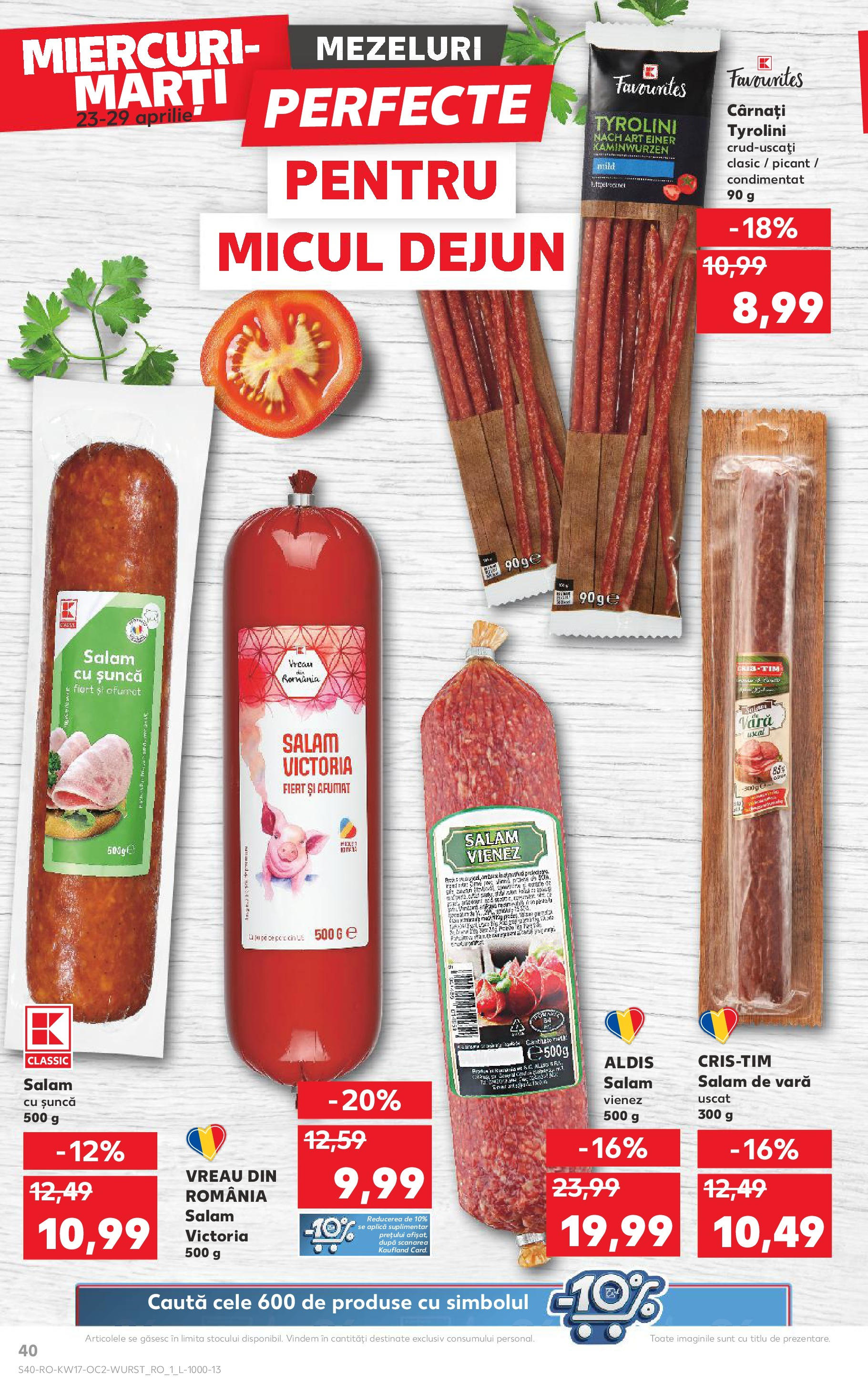 Catalog Kaufland 23 - 29 Aprilie 2025 | Pagina 40 | Produse: Salam, Șuncă, Cârnați