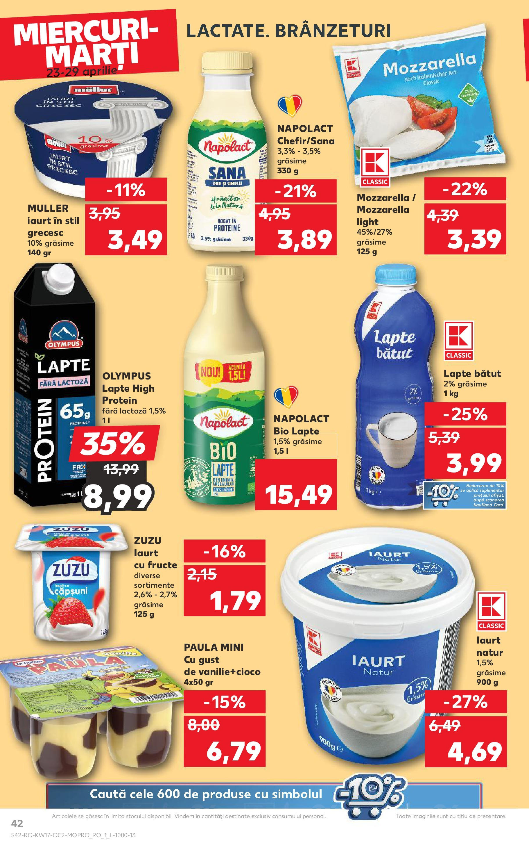 Catalog Kaufland 23 - 29 Aprilie 2025 | Pagina 42 | Produse: Şerit ödül, Masaüstü kılıfı, Mozzarella, Iaurt