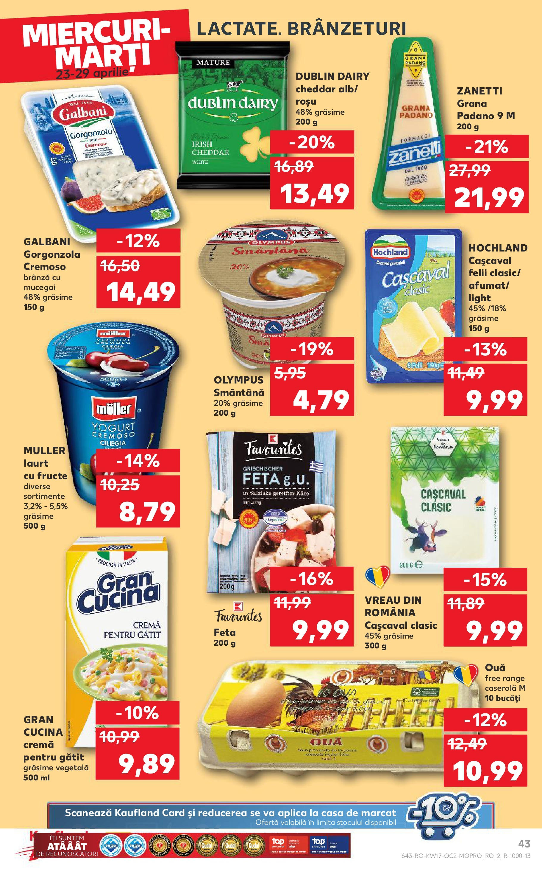 Catalog Kaufland 23 - 29 Aprilie 2025 | Pagina 43 | Produse: Cașcaval, Cremă, Gorgonzola, Fructe