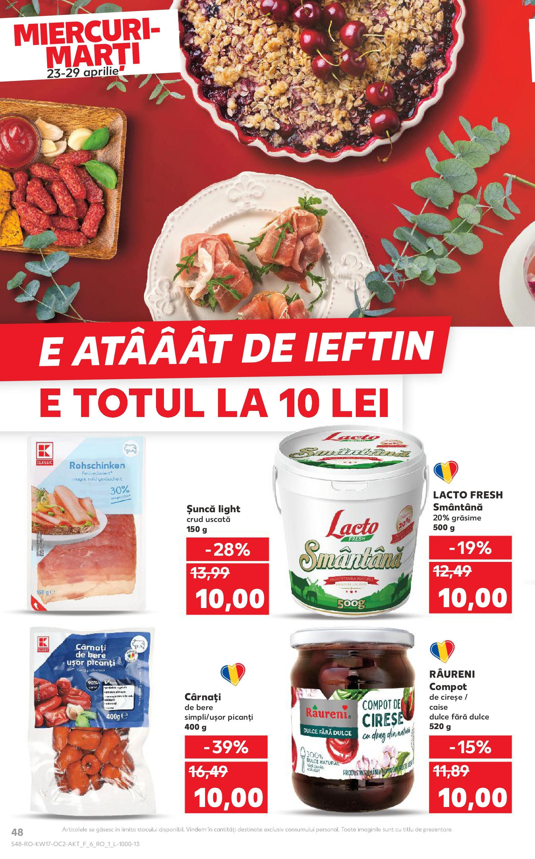 Catalog Kaufland 23 - 29 Aprilie 2025 | Pagina 48 | Produse: Șuncă, Bere, Smântână, Cârnați