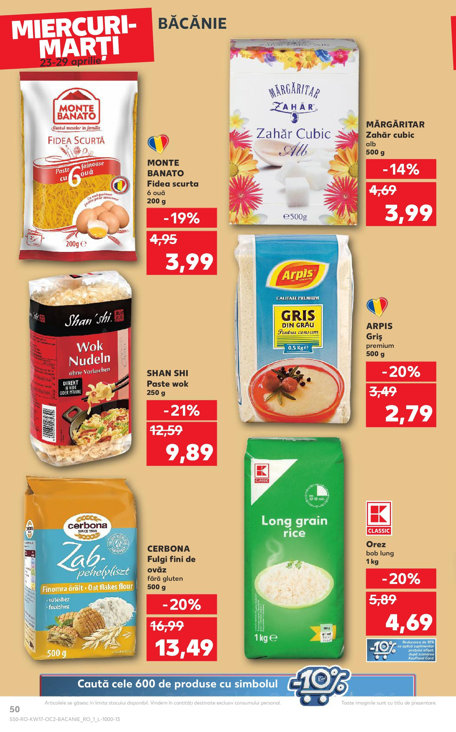 Catalog Kaufland 23 - 29 Aprilie 2025 | Pagina 50 | Produse: Orez, Paste, Fulgi, Zahăr