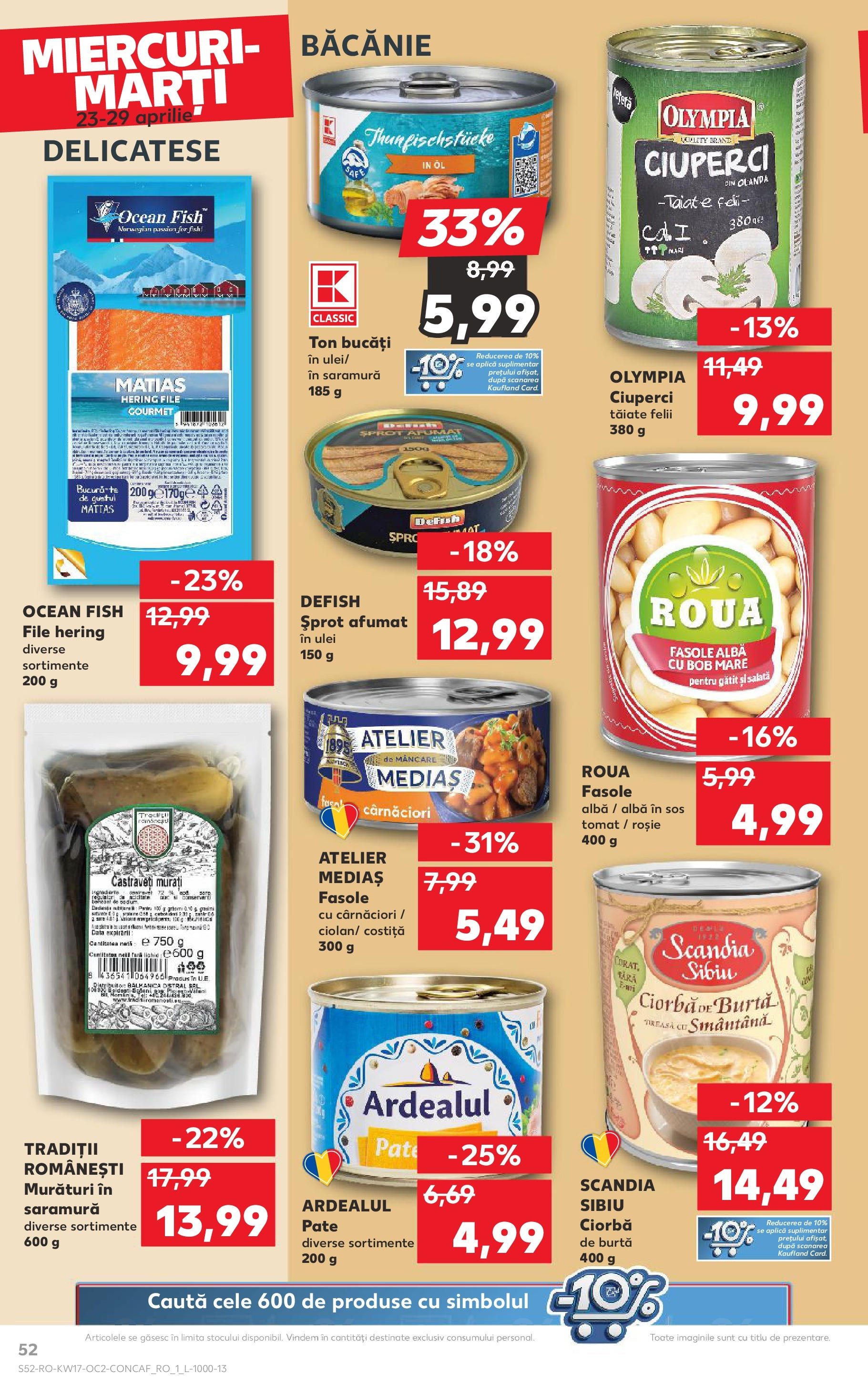 Catalog Kaufland 23 - 29 Aprilie 2025 | Pagina 52 | Produse: Ciuperci, Smântână, Castraveți, Salată