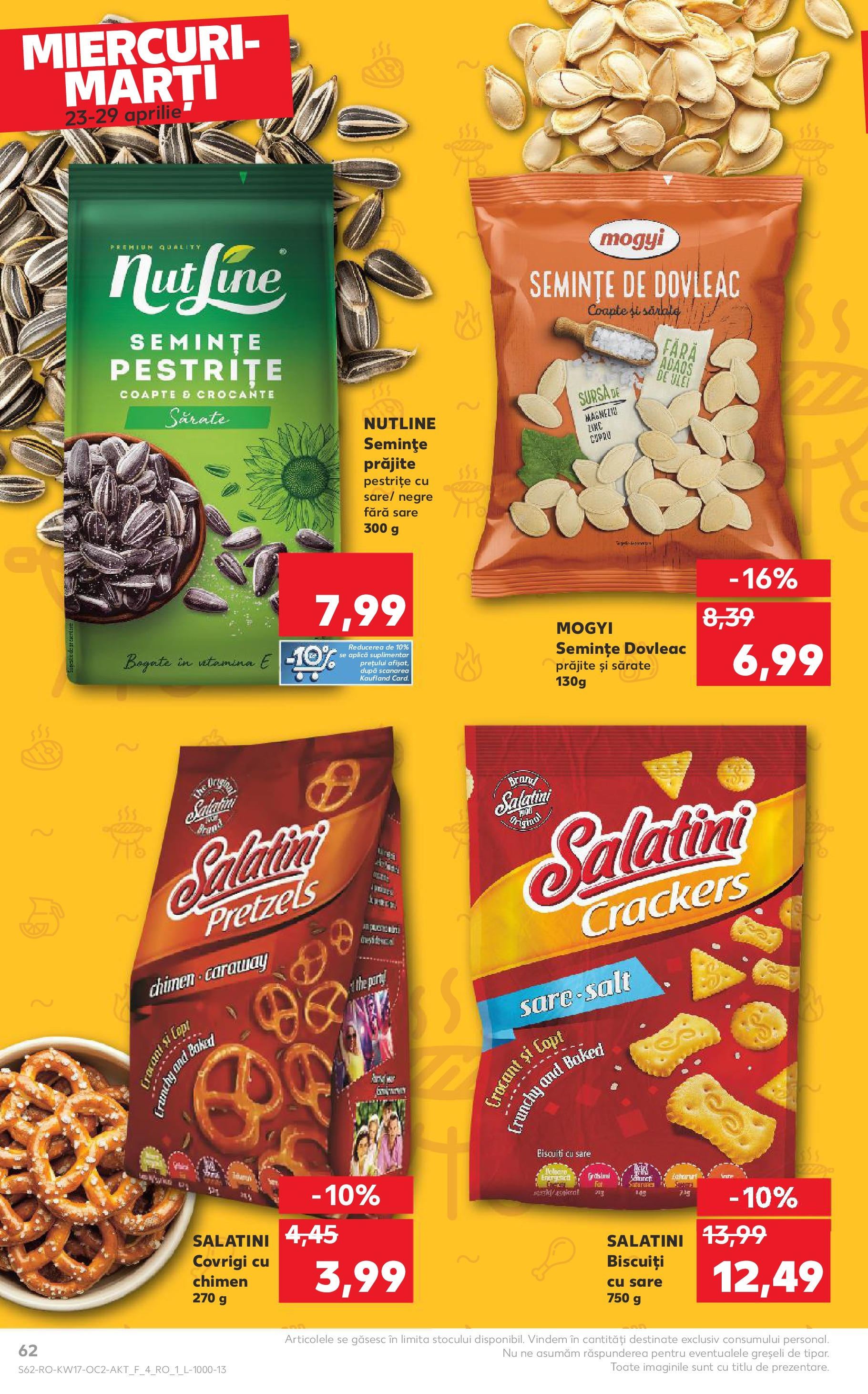 Catalog Kaufland 23 - 29 Aprilie 2025 | Pagina 62 | Produse: Dovleac, Semințe, Biscuiți, Sare