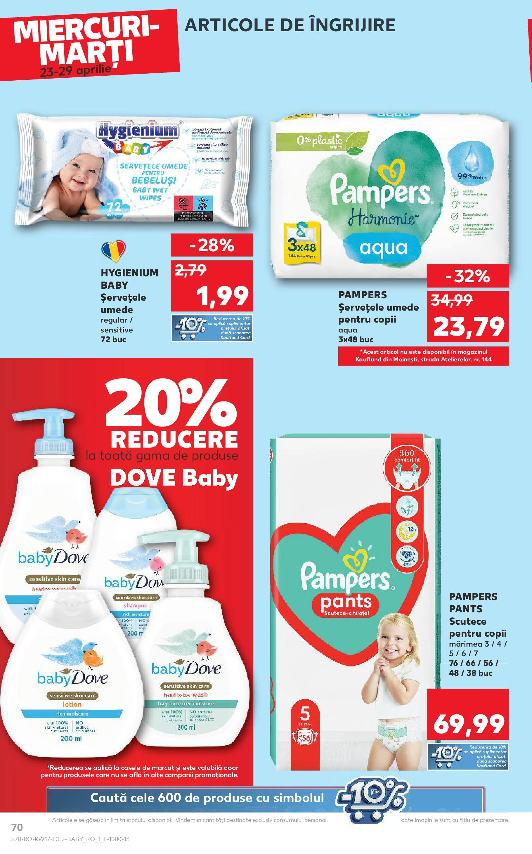 Catalog Kaufland 23 - 29 Aprilie 2025 | Pagina 70 | Produse: Șervețele umede, Scutece