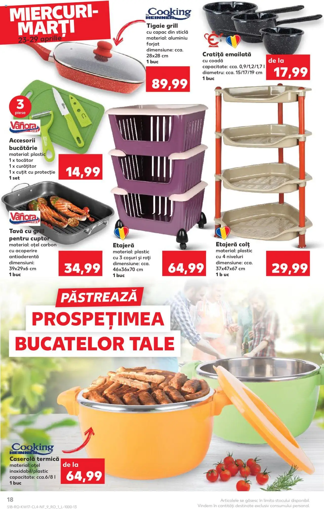 Catalog Kaufland 23 - 29 Aprilie 2025 | Pagina 18 | Produse: Tigaie, Bucătărie, Cuțit, Etajeră