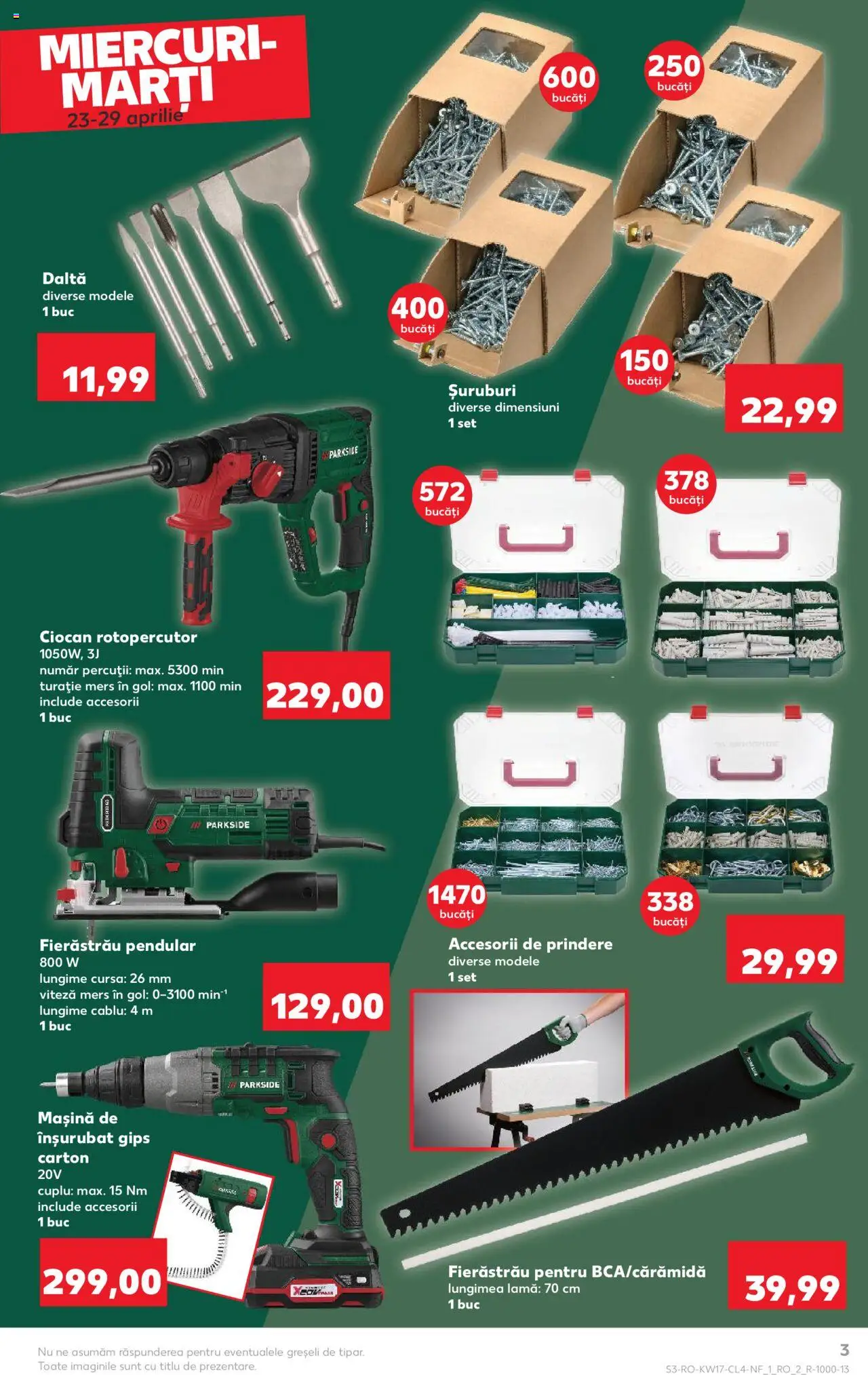 Catalog Kaufland 23 - 29 Aprilie 2025 | Pagina 3 | Produse: Cablu, Ciocan rotopercutor