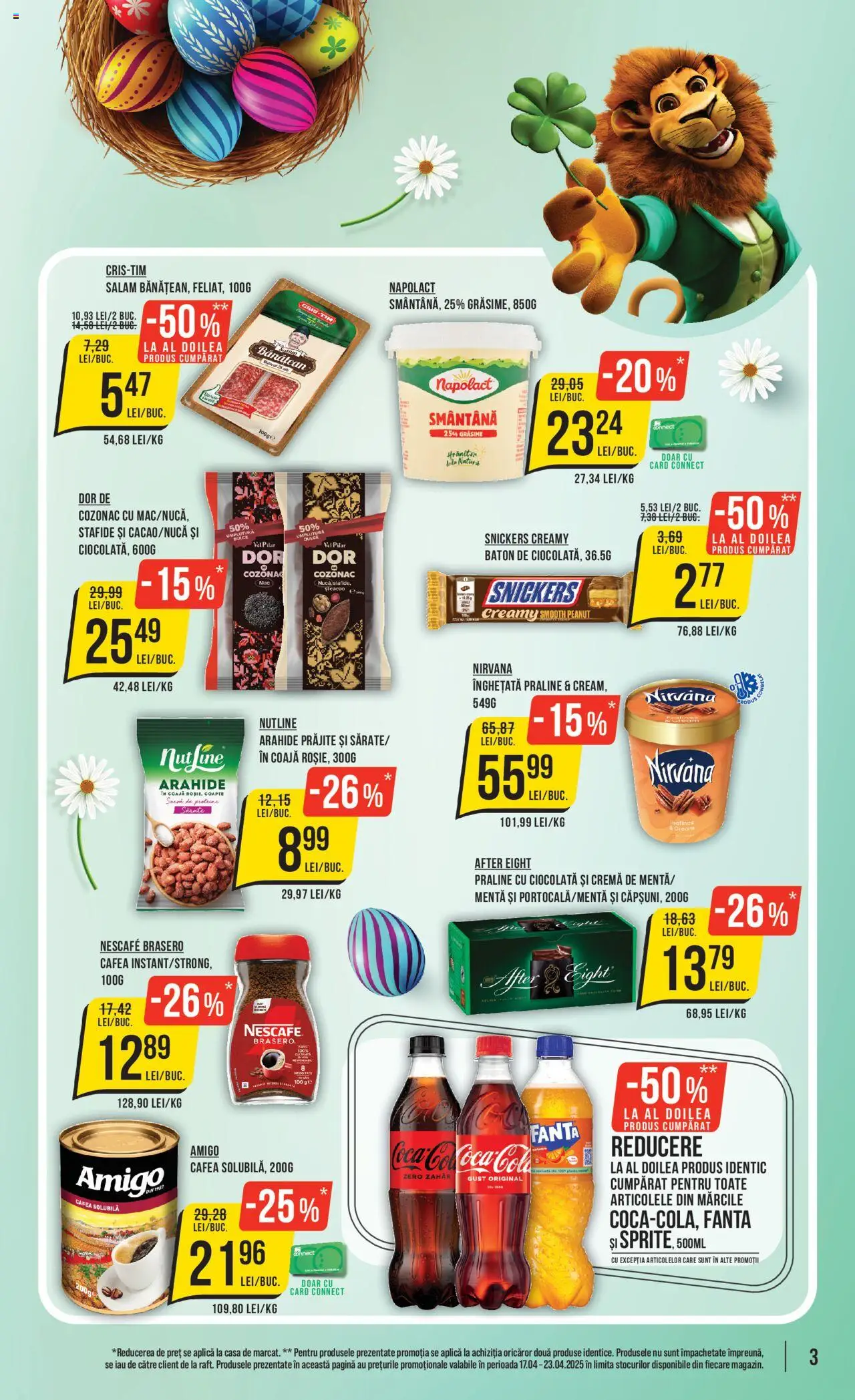 Catalog Mega Image 17 - 23 Aprilie 2025 | Pagina 3 | Produse: Masaüstü kılıfı, Arahide, Cremă, Salam