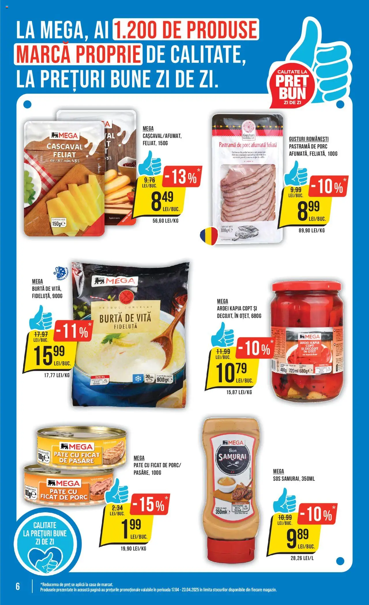Catalog Mega Image 17 - 23 Aprilie 2025 | Pagina 6 | Produse: Cașcaval, Ardei, Oțet, Sos