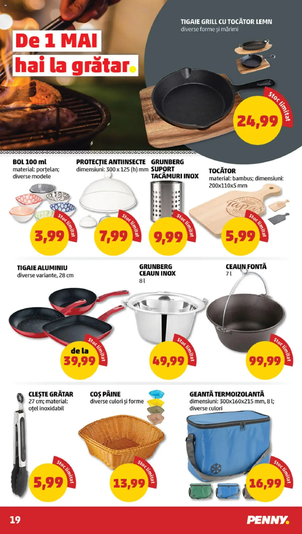 Catalog PENNY Market 23 - 29 Aprilie 2025 | Pagina 19 | Produse: Geantă, Tigaie, Grill, Tocător