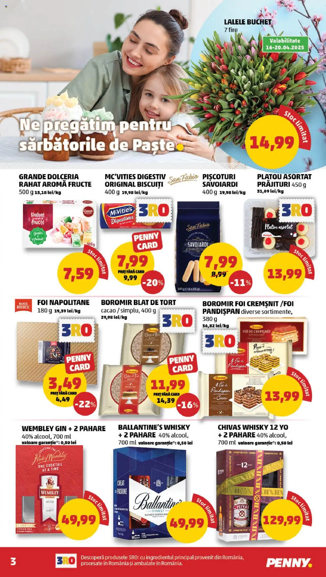 Catalog PENNY Market 16 - 22 Aprilie 2025 | Pagina 3 | Produse: Pahare, Gin, Paste, Biscuiți