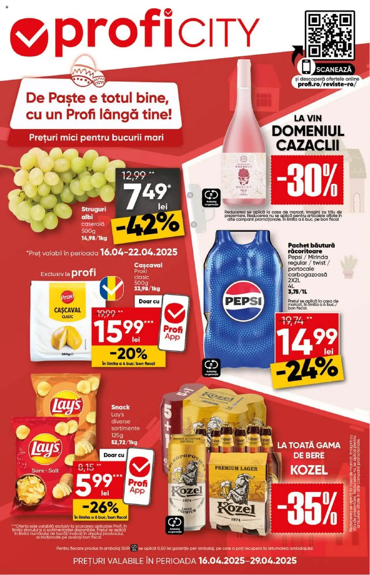 Catalog Profi 16 - 29 Aprilie 2025 | Pagina 1 | Produse: Struguri, Cașcaval, Mici, Vin