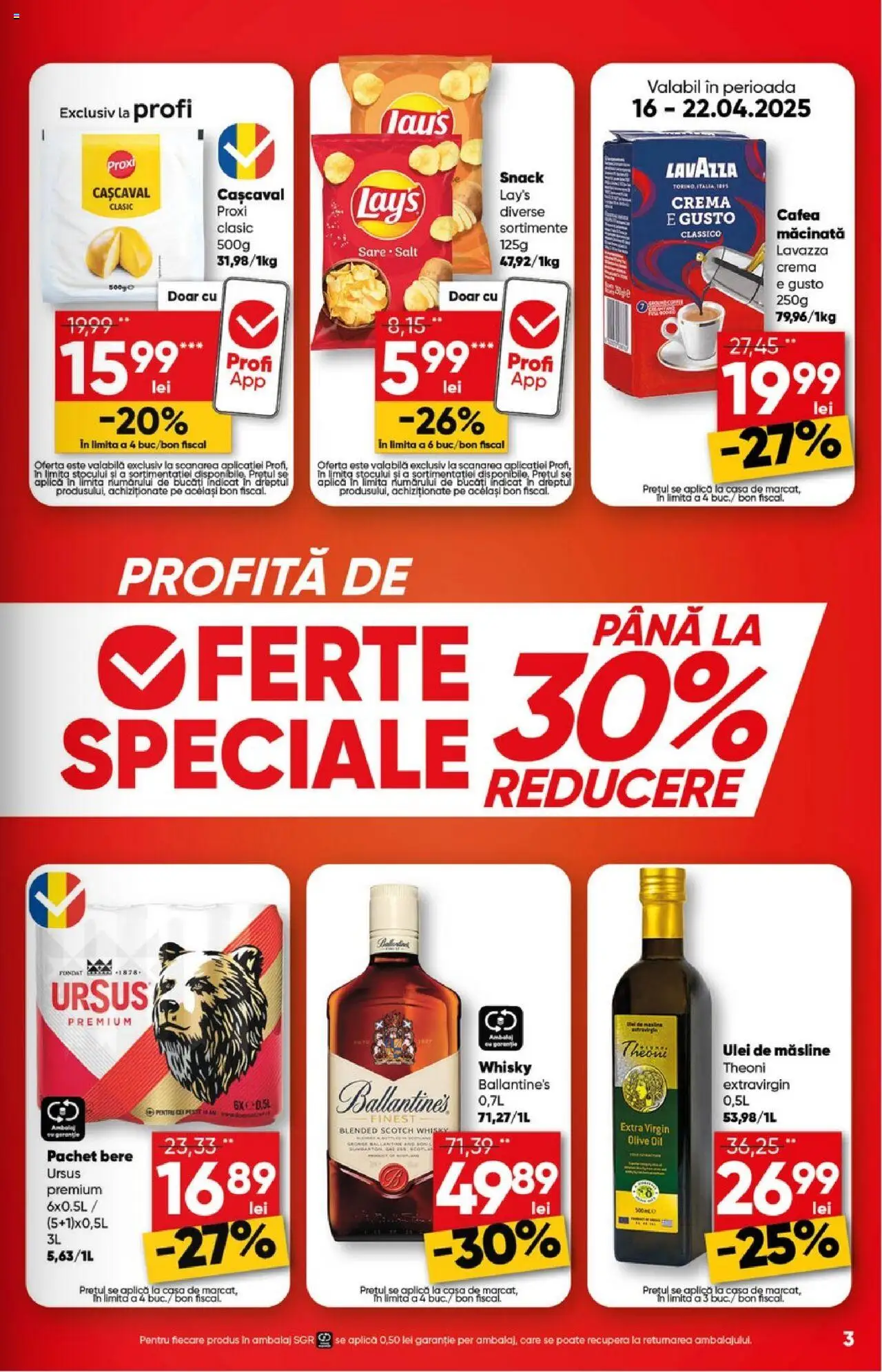 Catalog Profi 16 - 29 Aprilie 2025 | Pagina 3 | Produse: Cașcaval, Măsline, Cafea, Bere