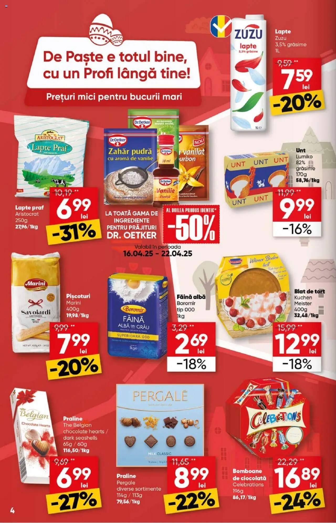 Catalog Profi 16 - 29 Aprilie 2025 | Pagina 4 | Produse: Pudră, Făină, Bomboane, Paste