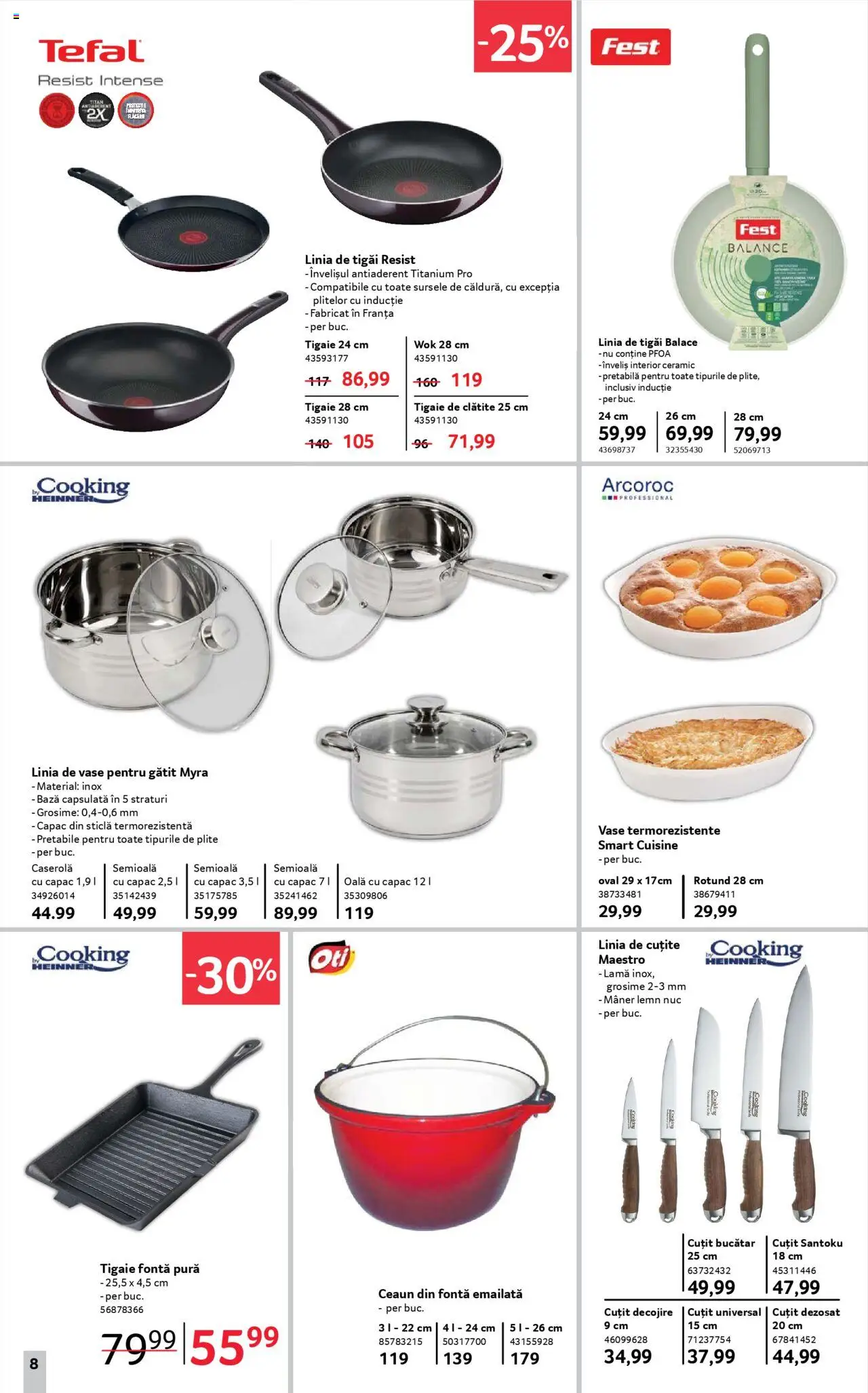 Catalog Selgros 18 Aprilie - 1 Mai 2025 | Pagina 8 | Produse: Tigaie, Oală, Mâner, Cuțit