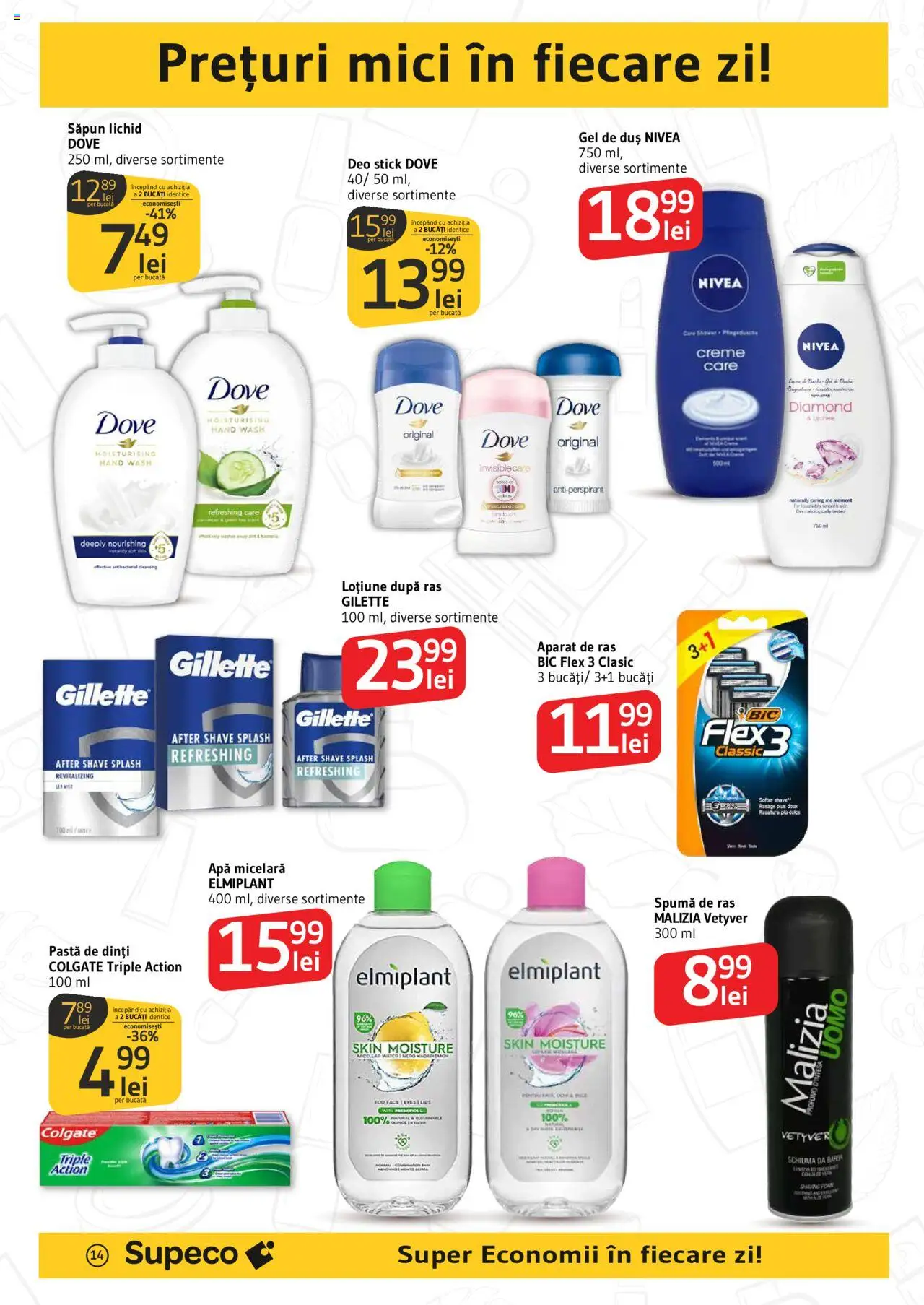 Catalog Supeco 24 Aprilie - 7 Mai 2025 | Pagina 14 | Produse: Duș, Apă micelară, Pastă de dinți, Apă