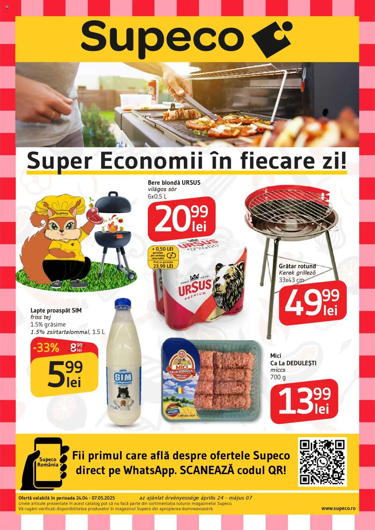 Catalog Supeco 24 Aprilie - 7 Mai 2025 | Pagina 1 | Produse: Grătar, Mici, Lapte, Bere