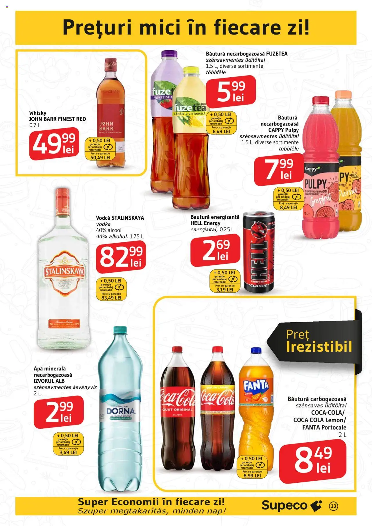 Catalog Supeco 24 Aprilie - 7 Mai 2025 | Pagina 13 | Produse: Mici, Amerikan servis, Băutură energizantă, Apă