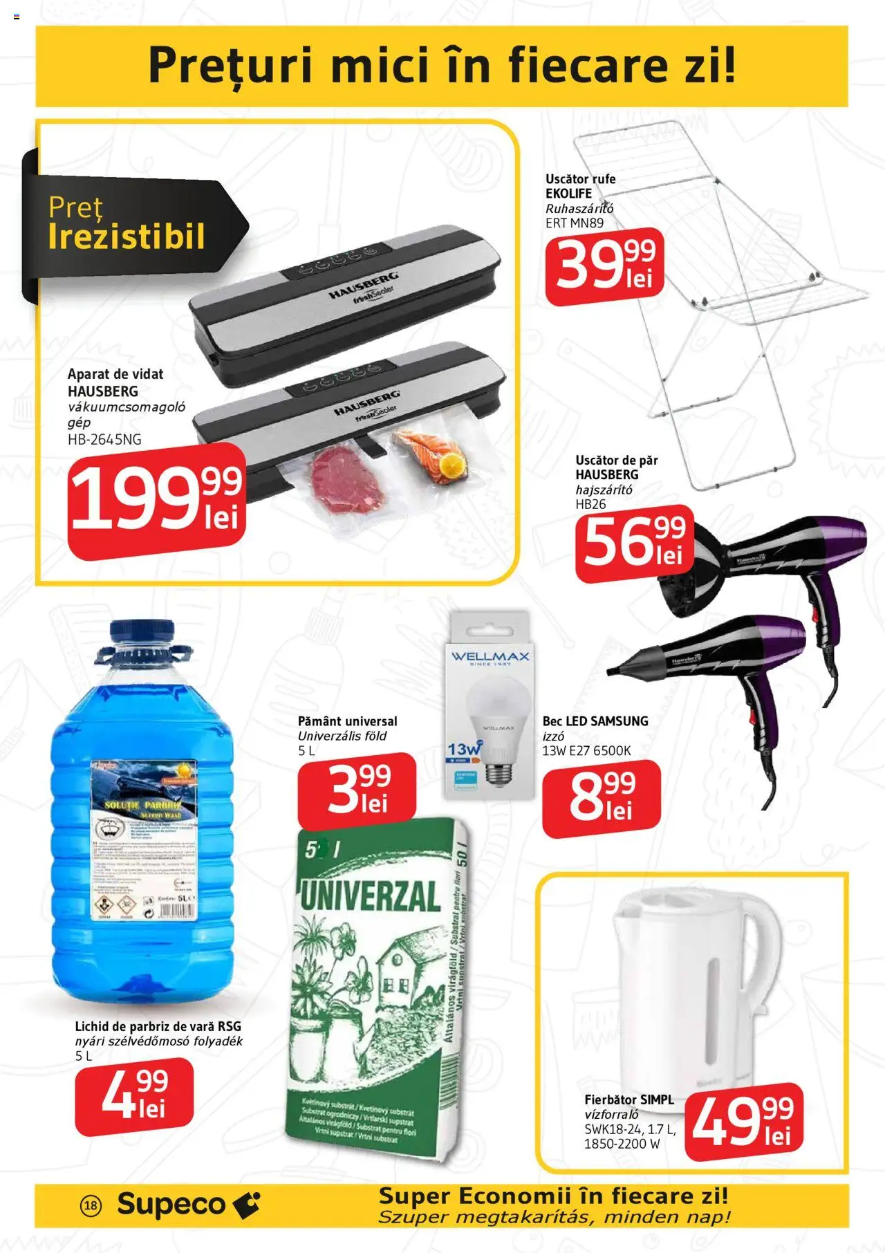 Catalog Supeco 24 Aprilie - 7 Mai 2025 | Pagina 18 | Produse: Bec, Uscător, Uscător rufe, Mici