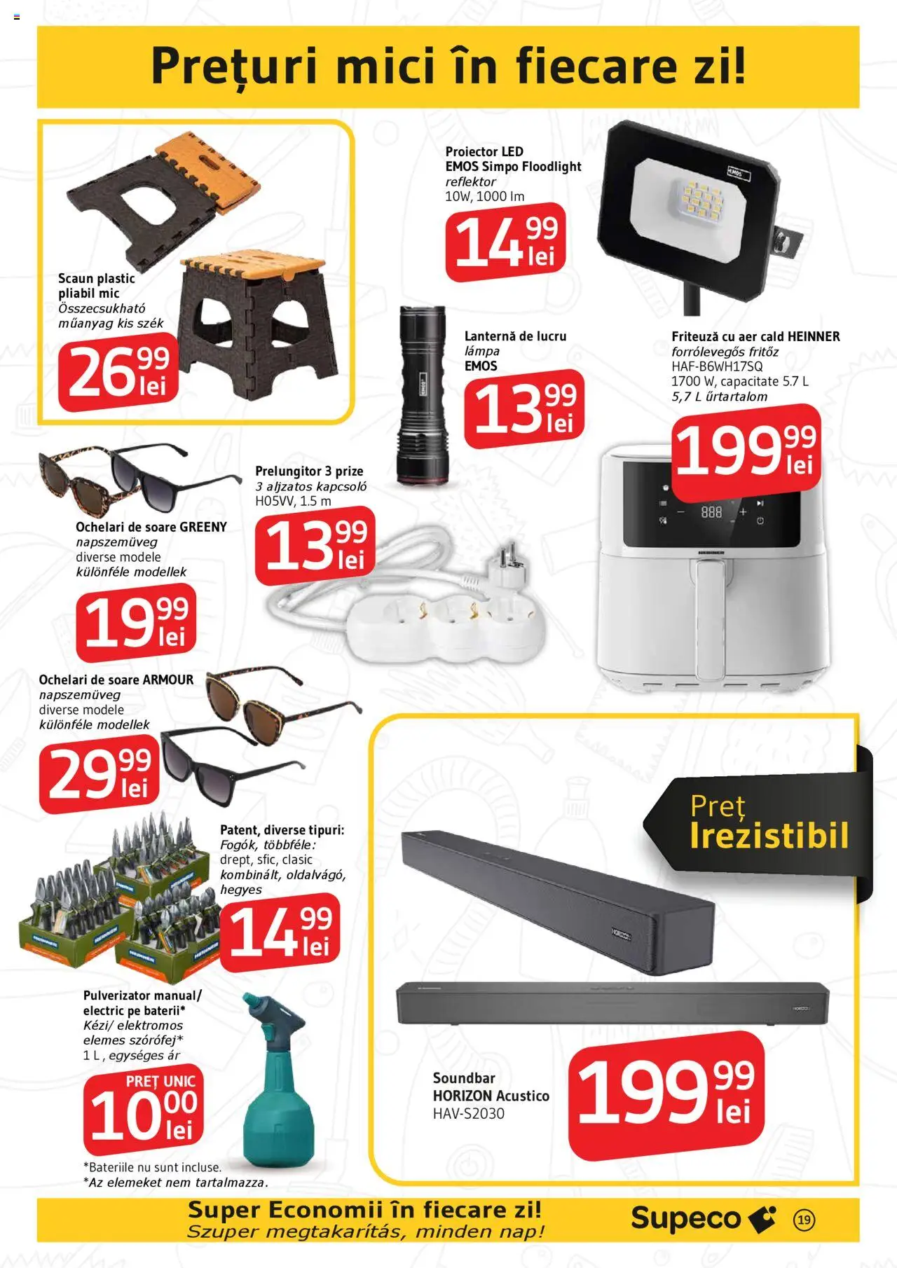 Catalog Supeco 24 Aprilie - 7 Mai 2025 | Pagina 19 | Produse: Soundbar, Prelungitor, Ochelari de soare, Friteuză
