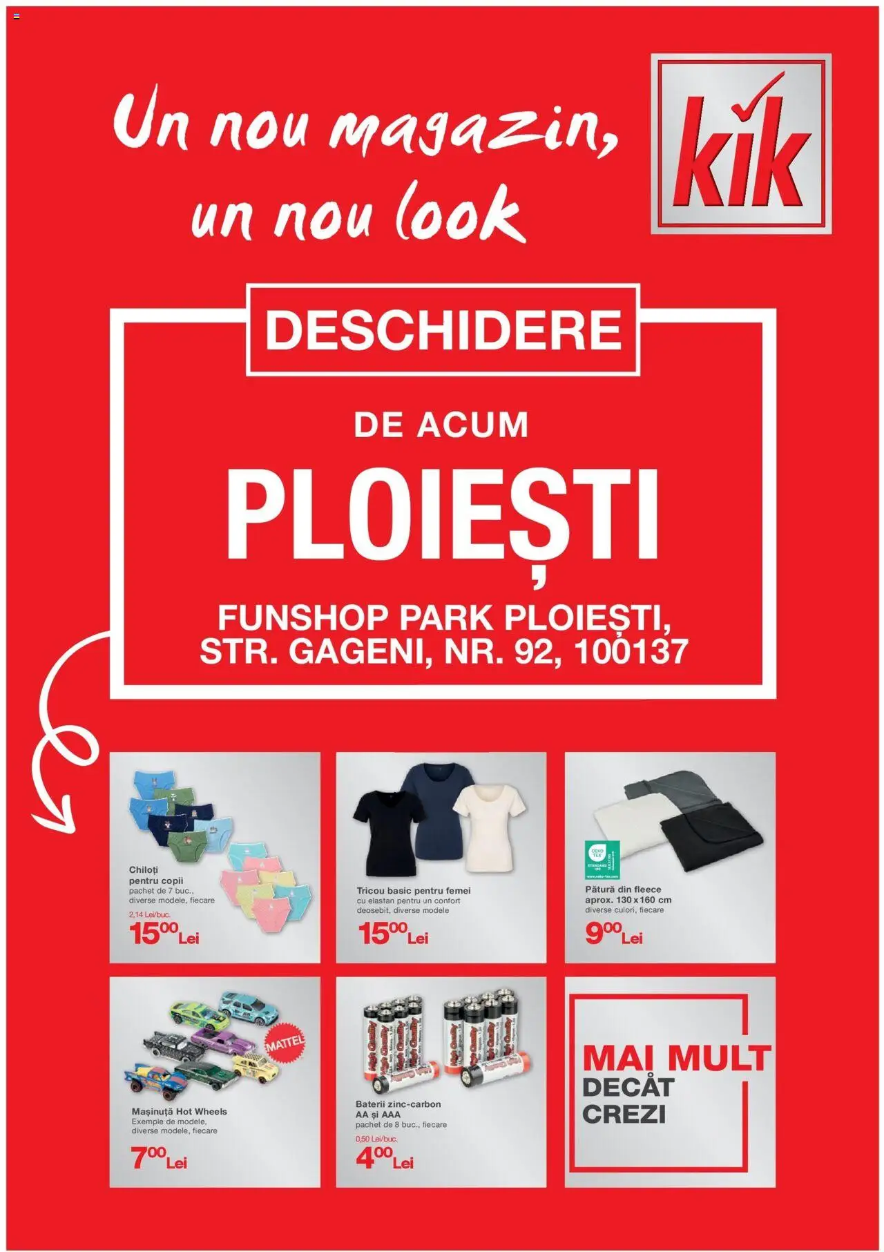 Catalog Kik 13 - 16 Aprilie 2025 | Pagina 1 | Produse: Pătură, Baterii, Tricou, Chiloți