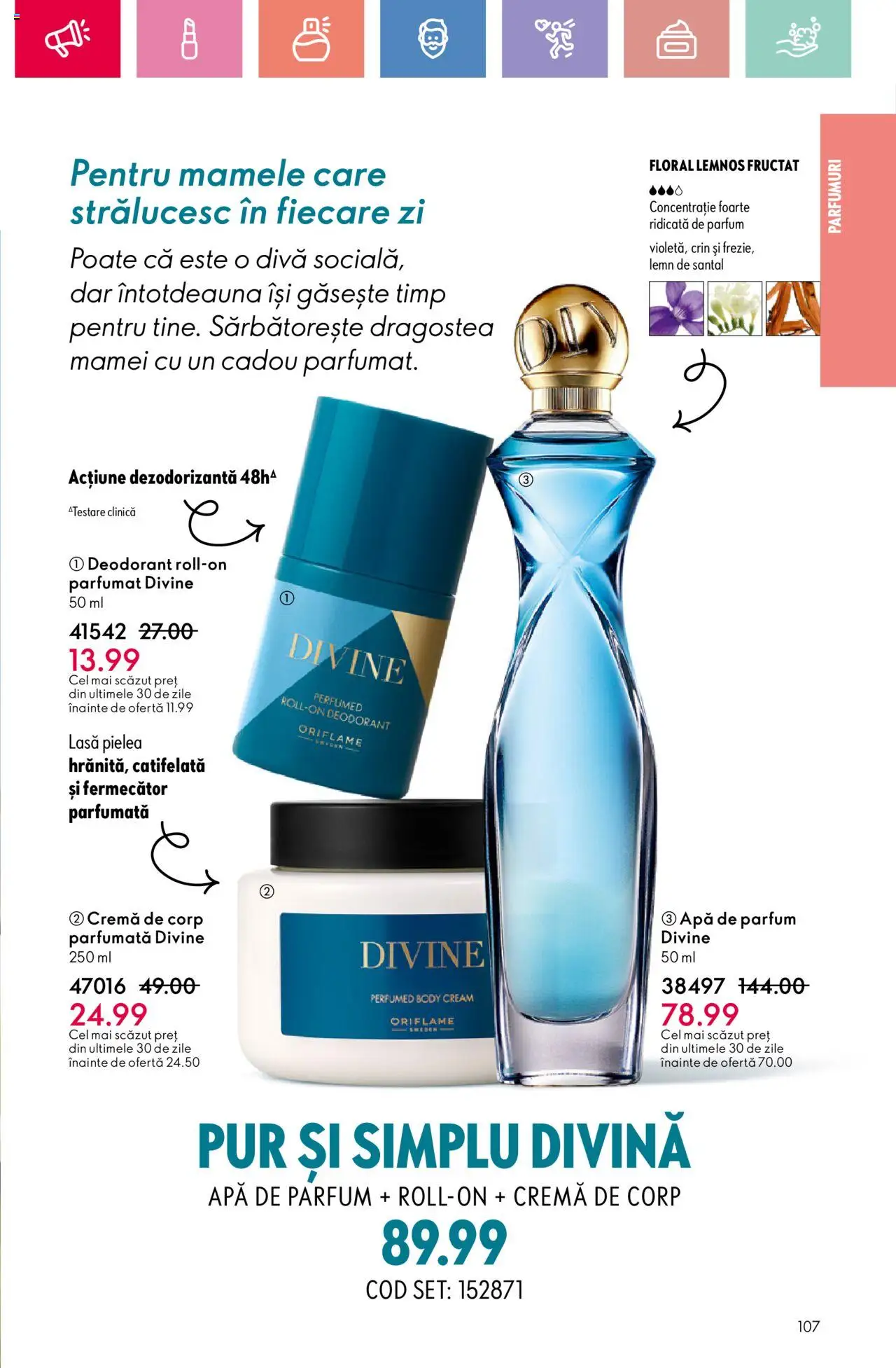 Catalog Oriflame 4 - 24 Mai 2025 | Pagina 107 | Produse: Apă de parfum, Body, Parfum, Deodorant