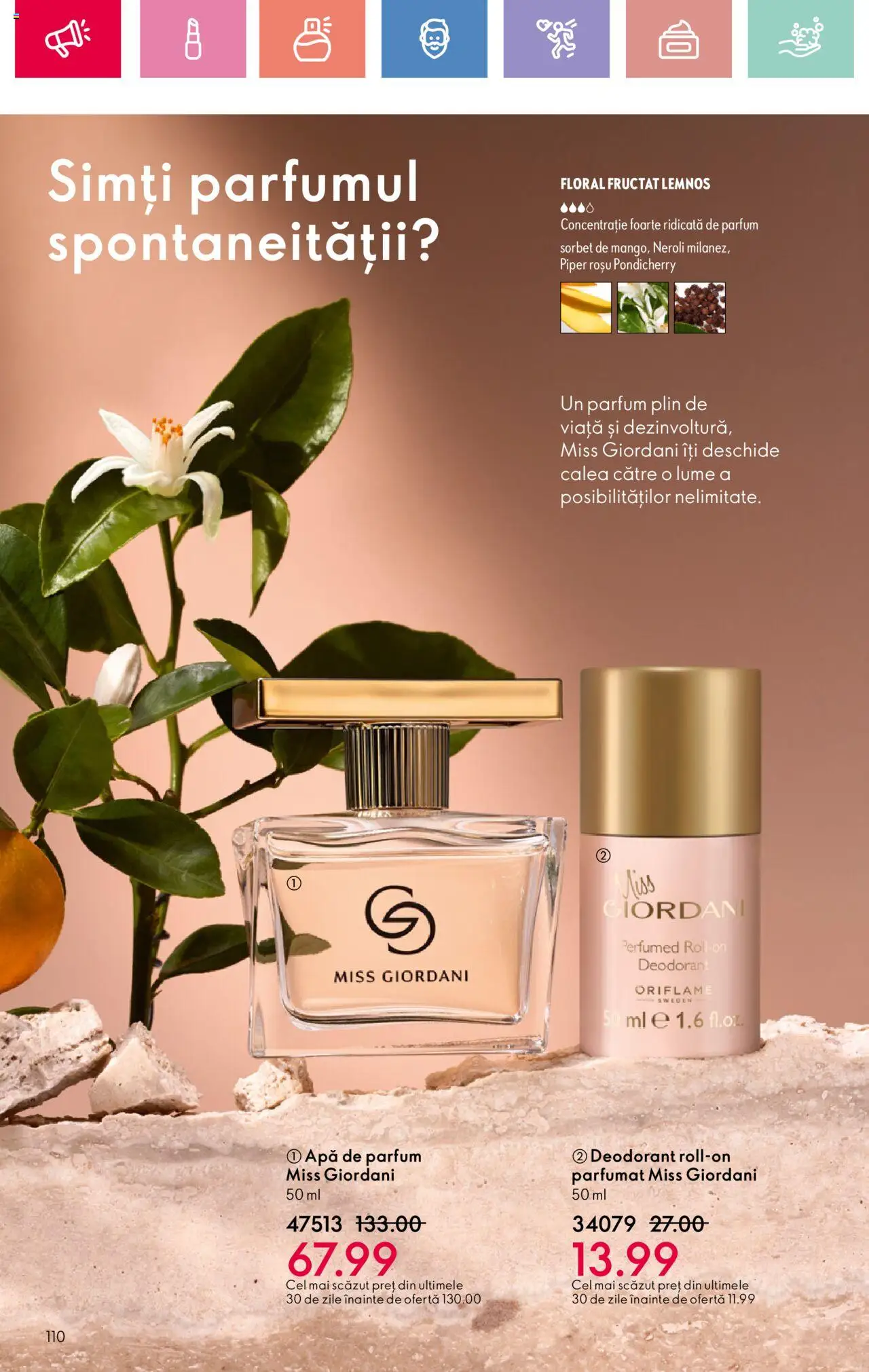 Catalog Oriflame 4 - 24 Mai 2025 | Pagina 110 | Produse: Apă de parfum, Parfum, Deodorant, Apă
