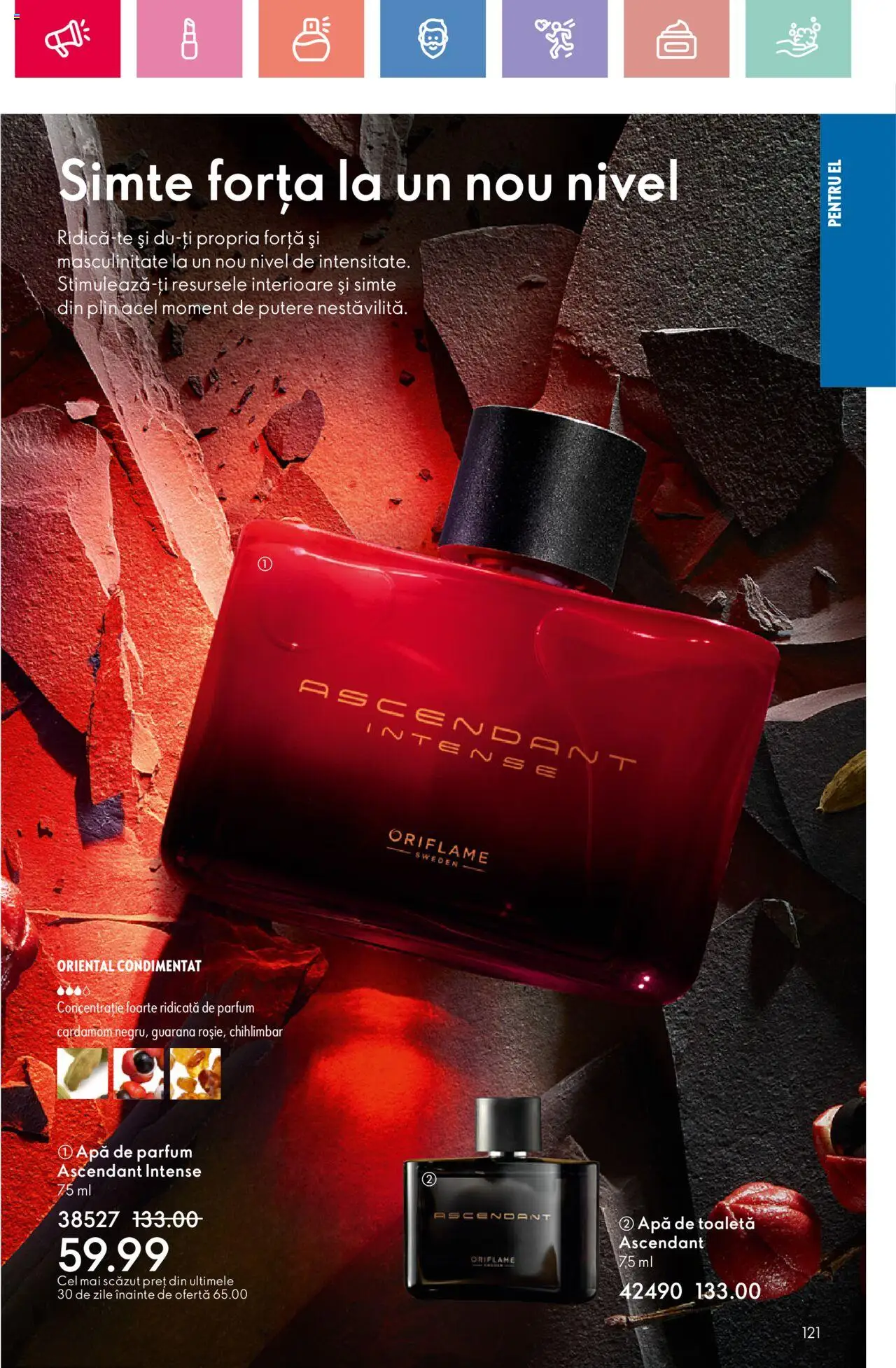 Catalog Oriflame 4 - 24 Mai 2025 | Pagina 121 | Produse: Toaletă, Parfum, Apă de toaletă, Apă