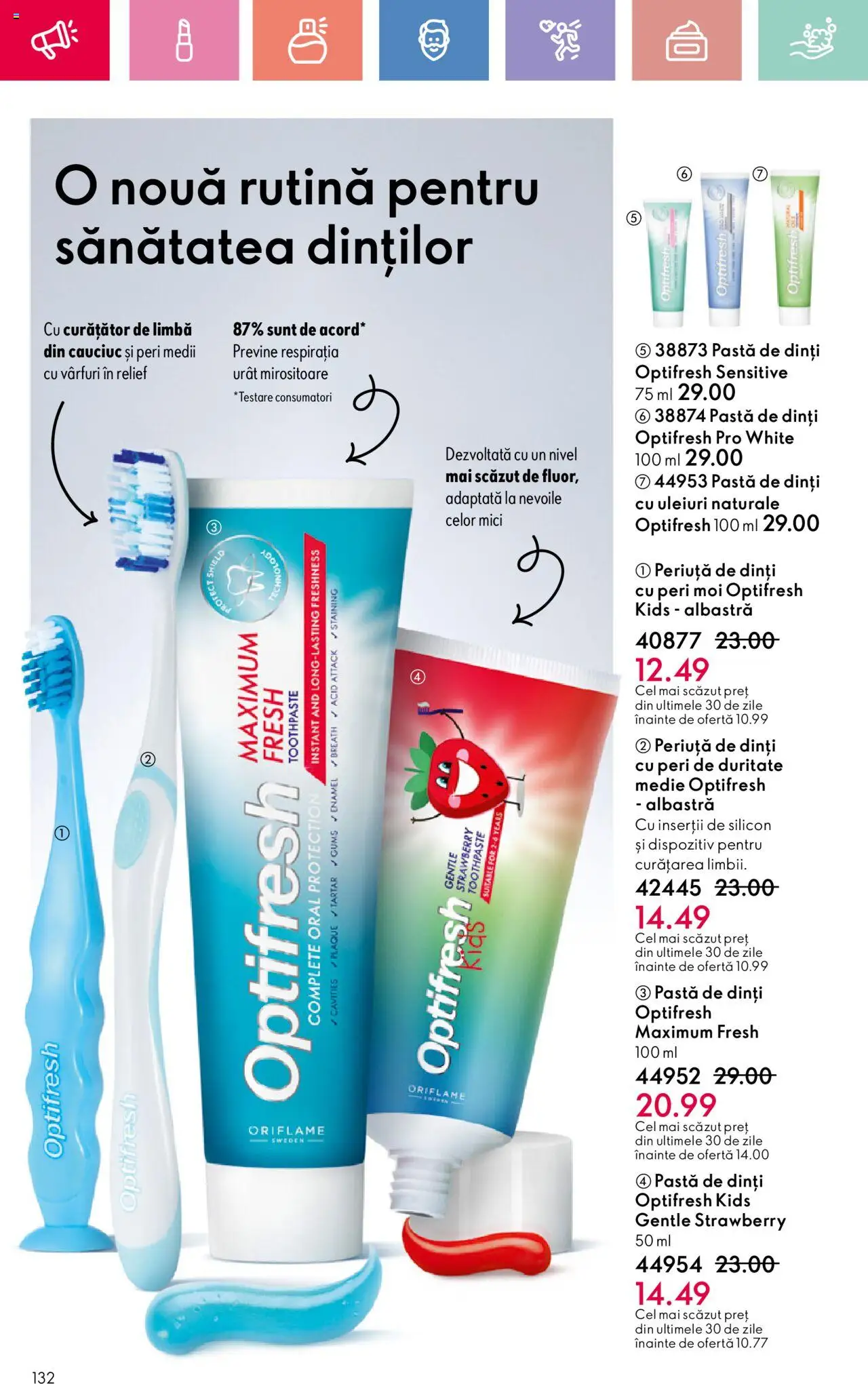 Catalog Oriflame 4 - 24 Mai 2025 | Pagina 132 | Produse: Mici, Pastă de dinți, Periuță de dinți