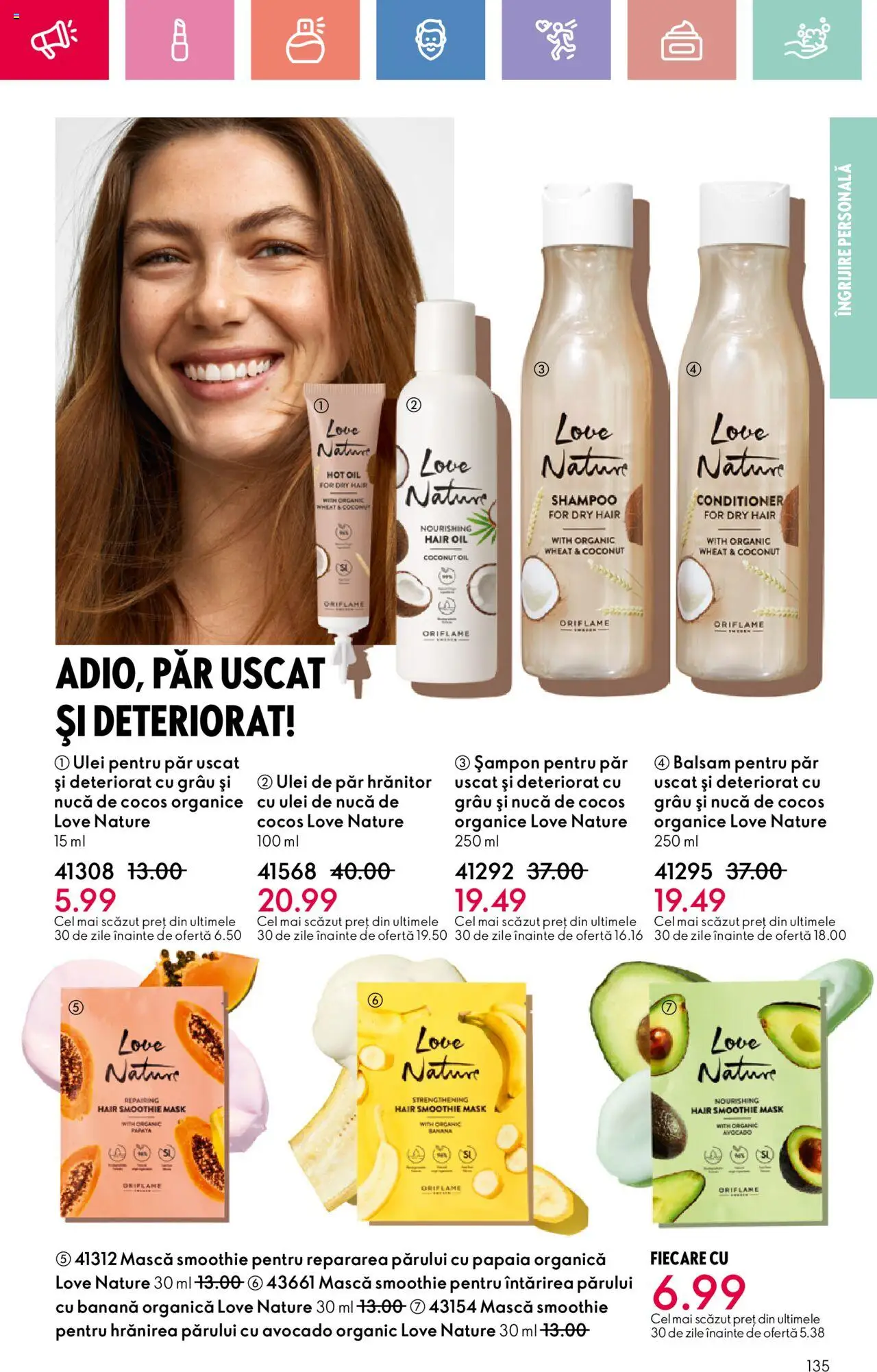 Catalog Oriflame 4 - 24 Mai 2025 | Pagina 135 | Produse: Șampon, Balsam, Ulei de păr, Avocado