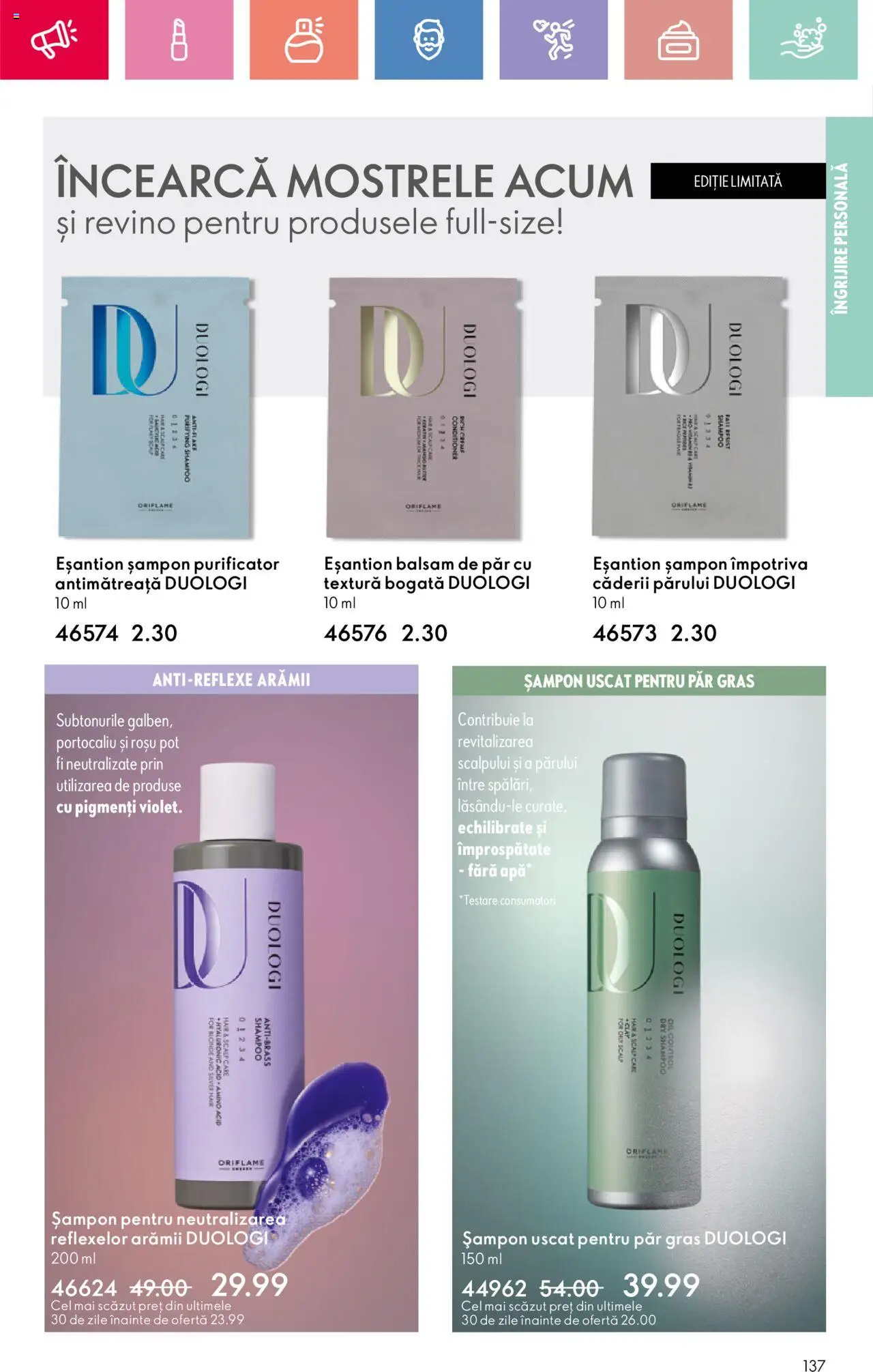 Catalog Oriflame 4 - 24 Mai 2025 | Pagina 137 | Produse: Șampon, Balsam, Mango, Șampon uscat