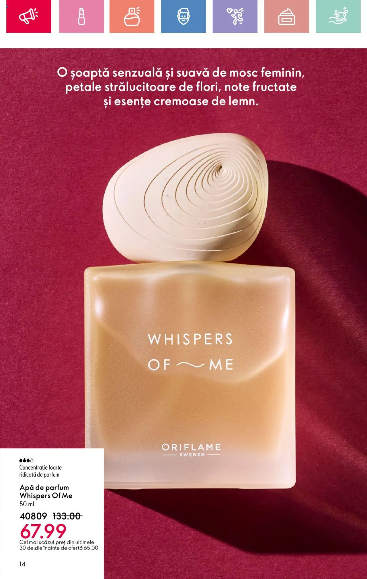 Catalog Oriflame 4 - 24 Mai 2025 | Pagina 14 | Produse: Apă de parfum, Parfum, Apă