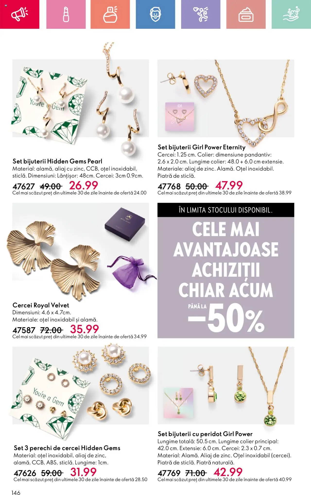 Catalog Oriflame 4 - 24 Mai 2025 | Pagina 146 | Produse: Cercei, Colier, Gem