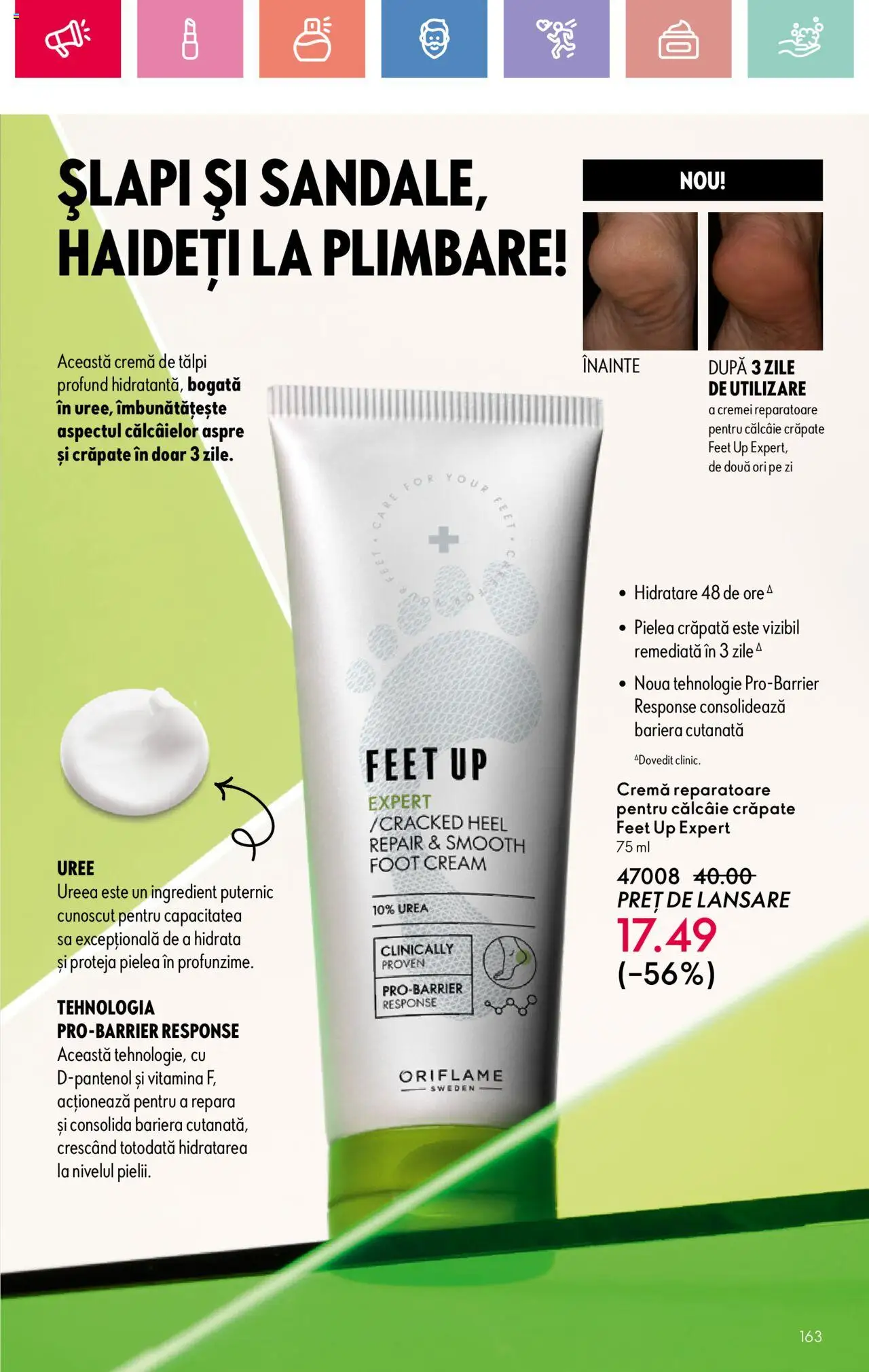 Catalog Oriflame 4 - 24 Mai 2025 | Pagina 163 | Produse: Cremă, Șlapi