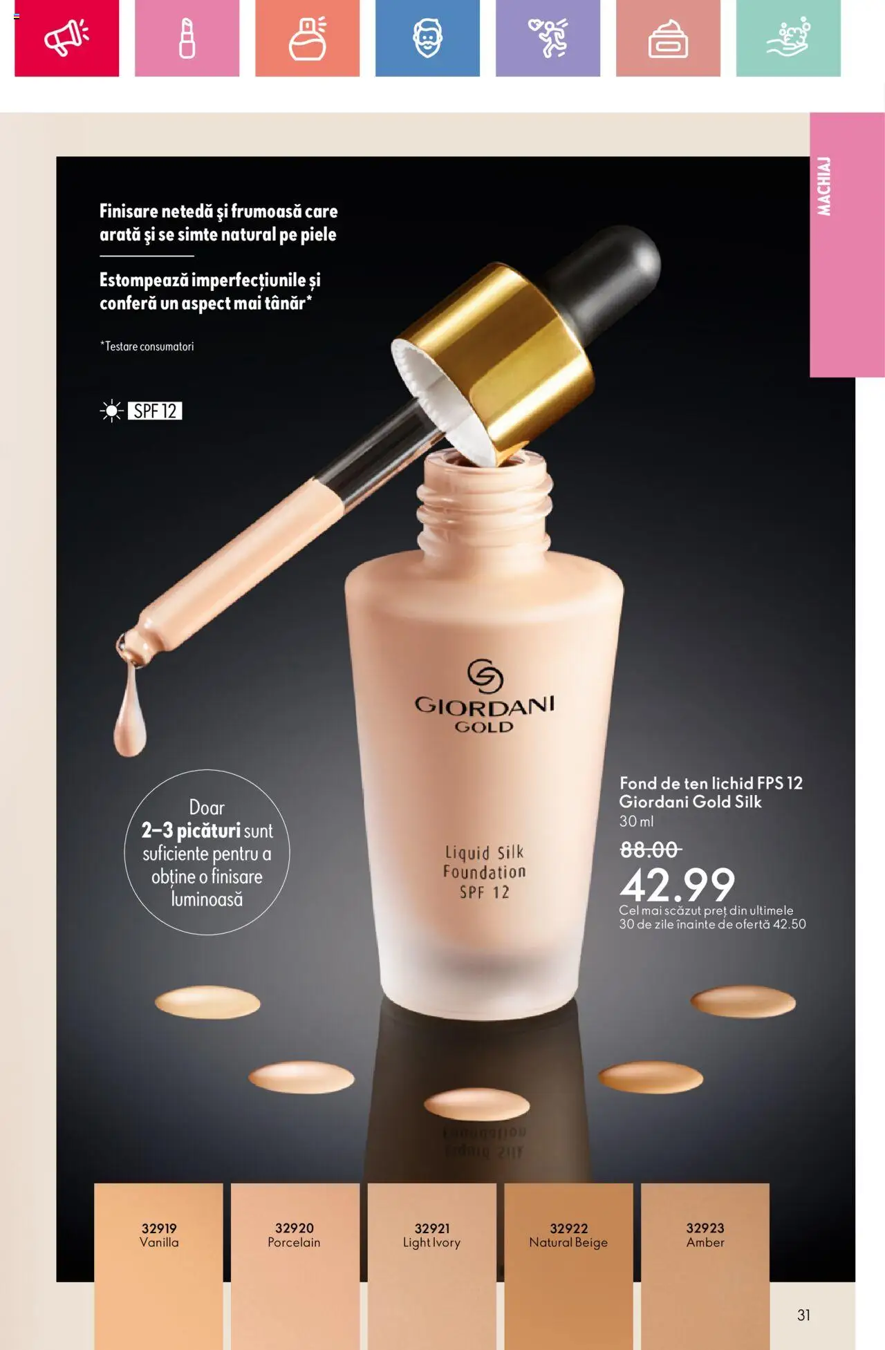 Catalog Oriflame 4 - 24 Mai 2025 | Pagina 31 | Produse: Fond de ten, Machiaj