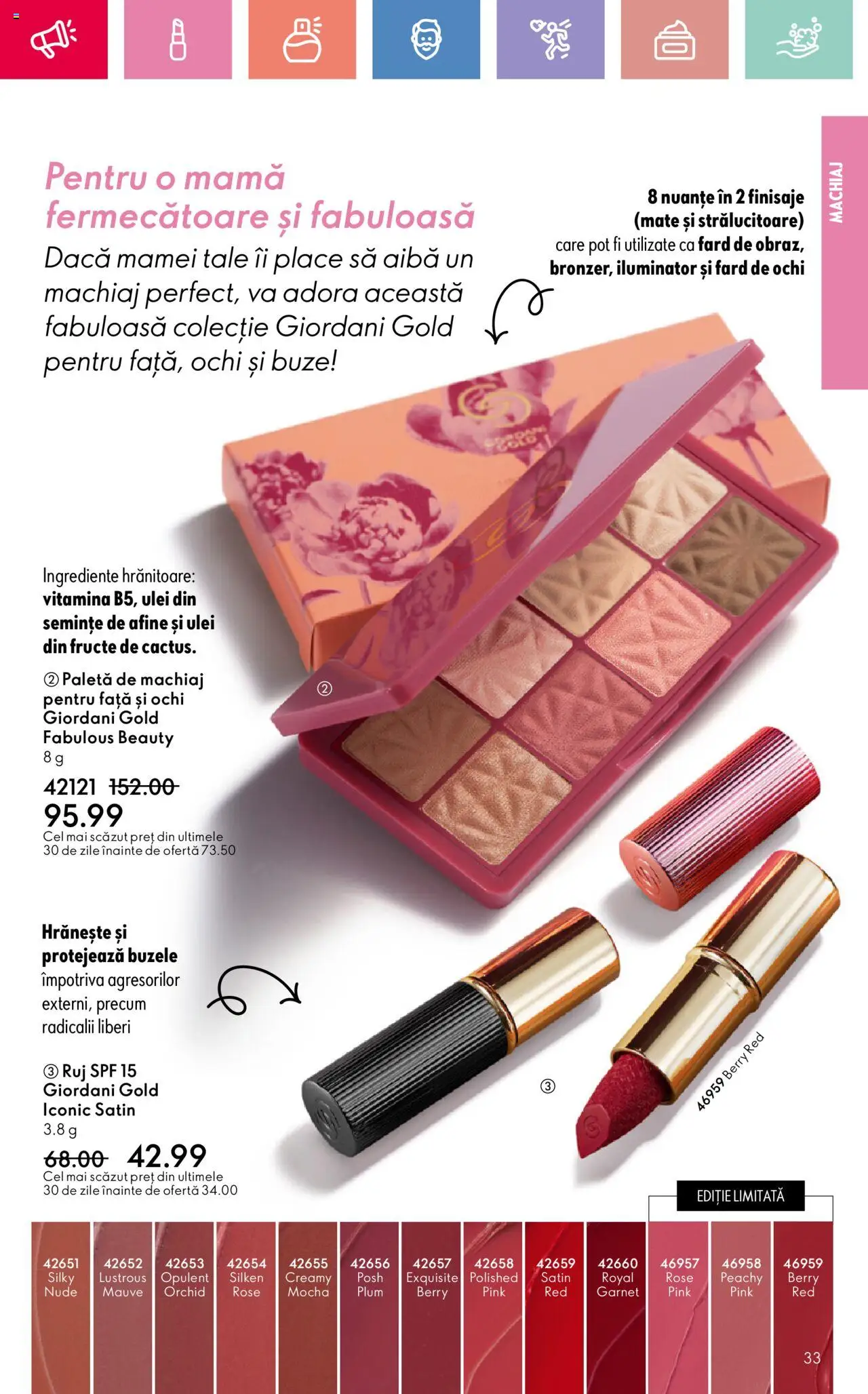 Catalog Oriflame 4 - 24 Mai 2025 | Pagina 33 | Produse: Machiaj, Semințe, Ruj, Fructe